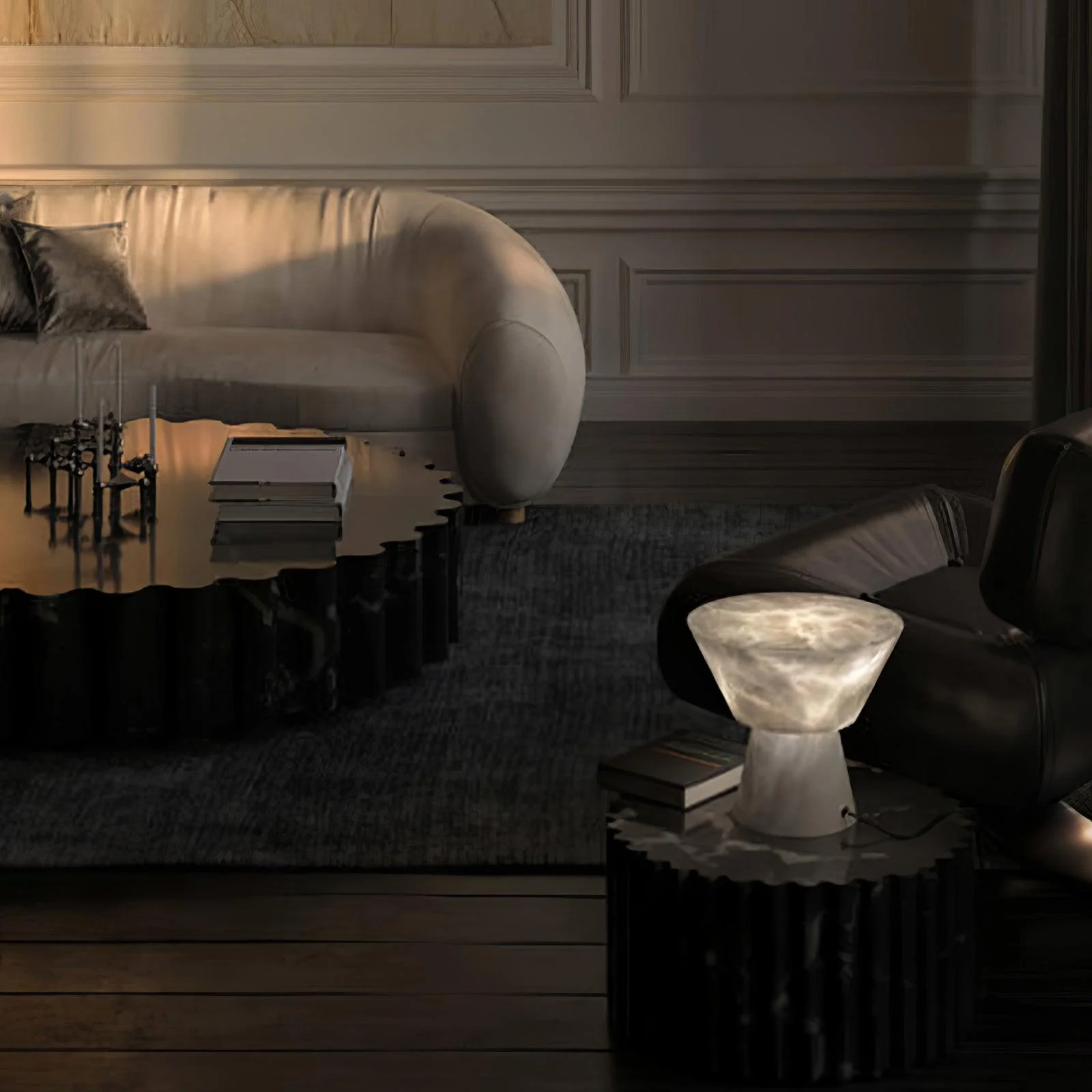 Beta Minimalist Alabaster Table Light - Image 14