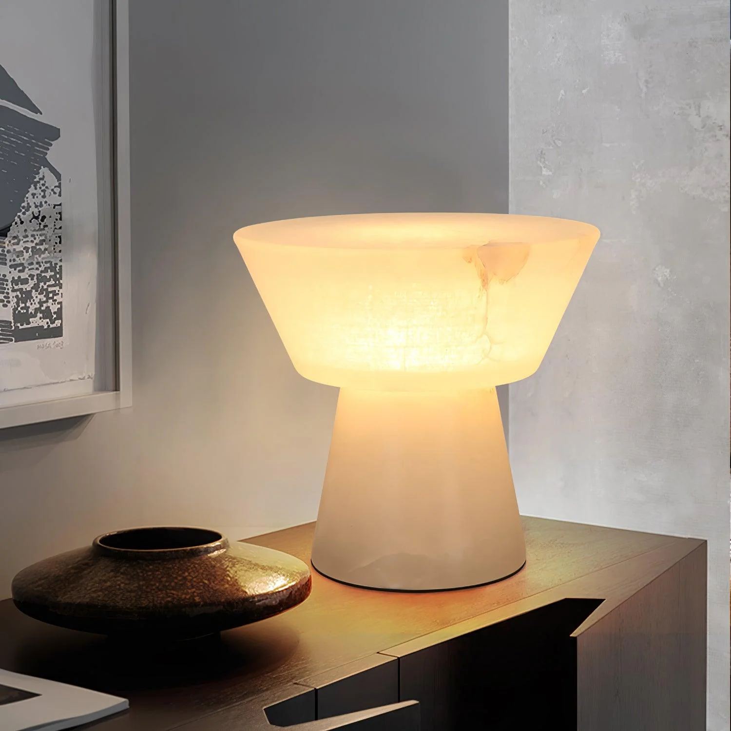 Beta Minimalist Alabaster Table Light - Image 16