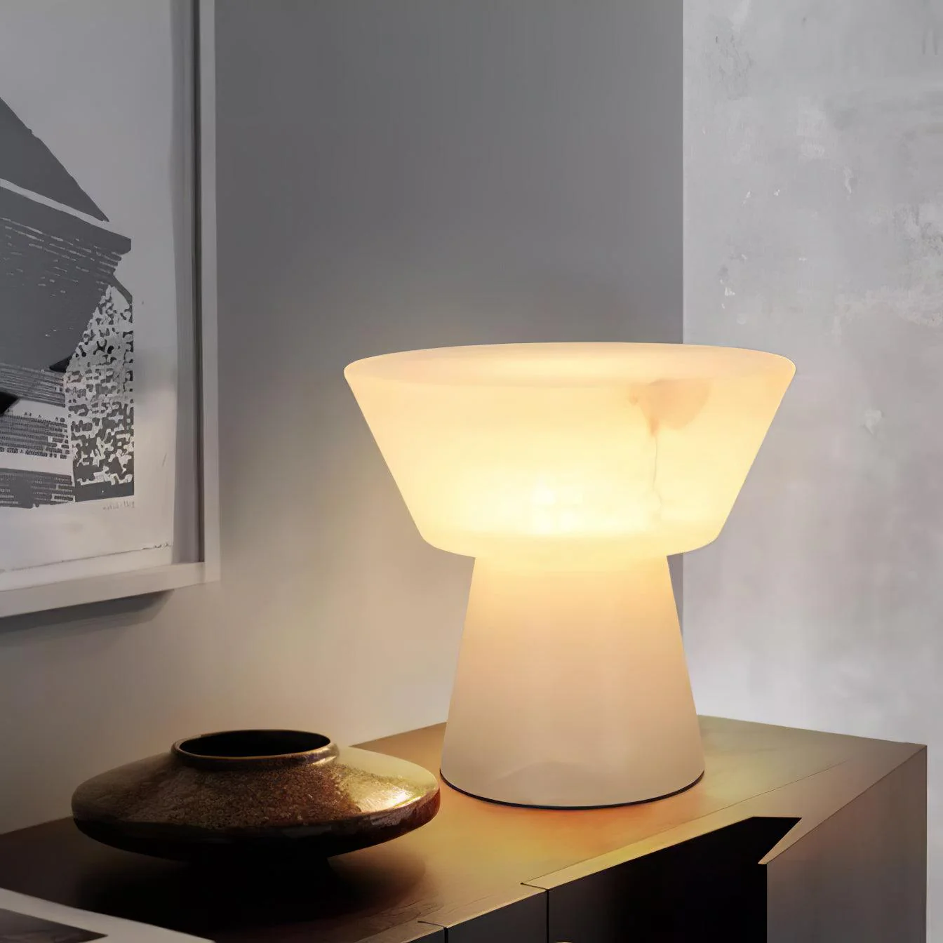 Beta Minimalist Alabaster Table Light - Image 6