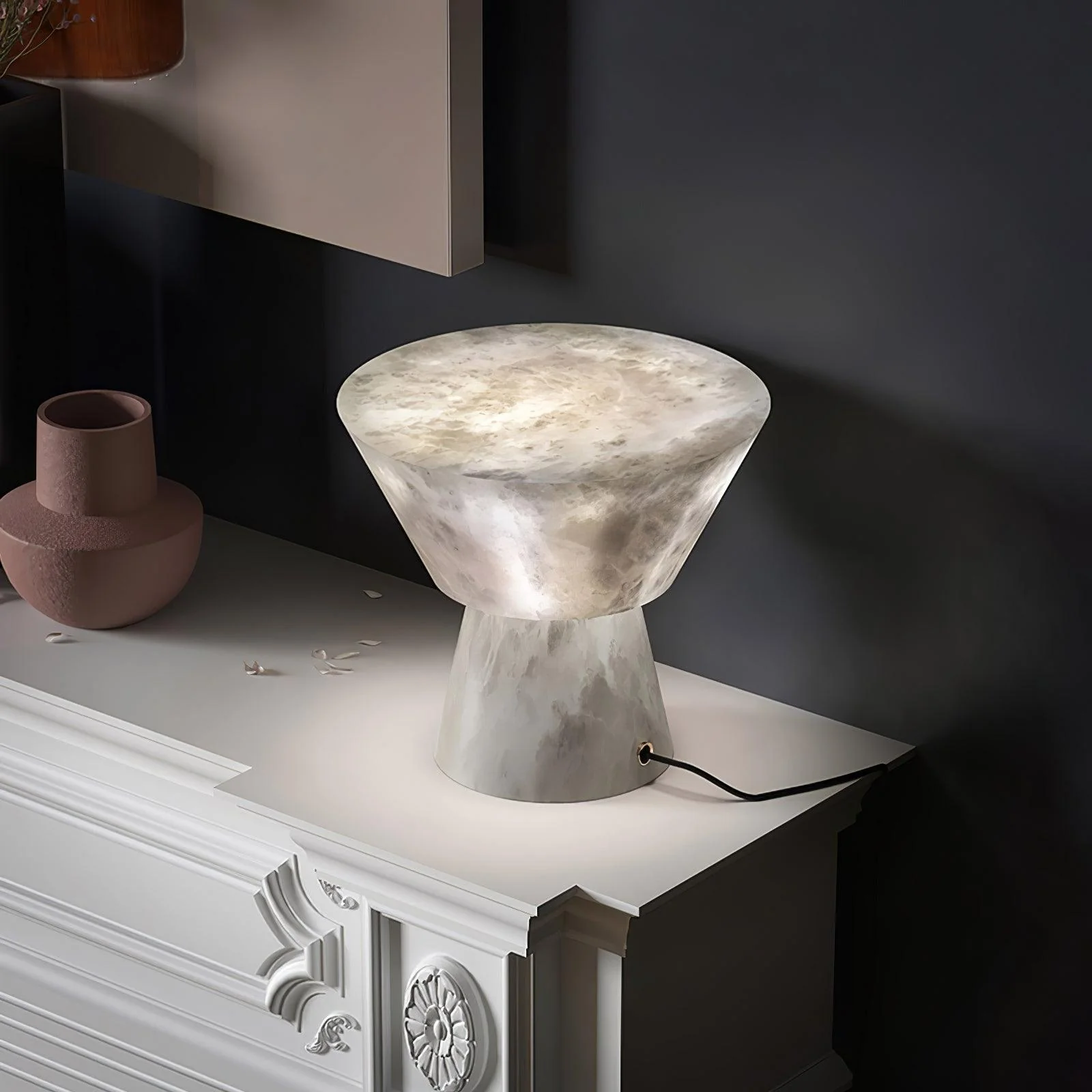 Beta Minimalist Alabaster Table Light - Image 8