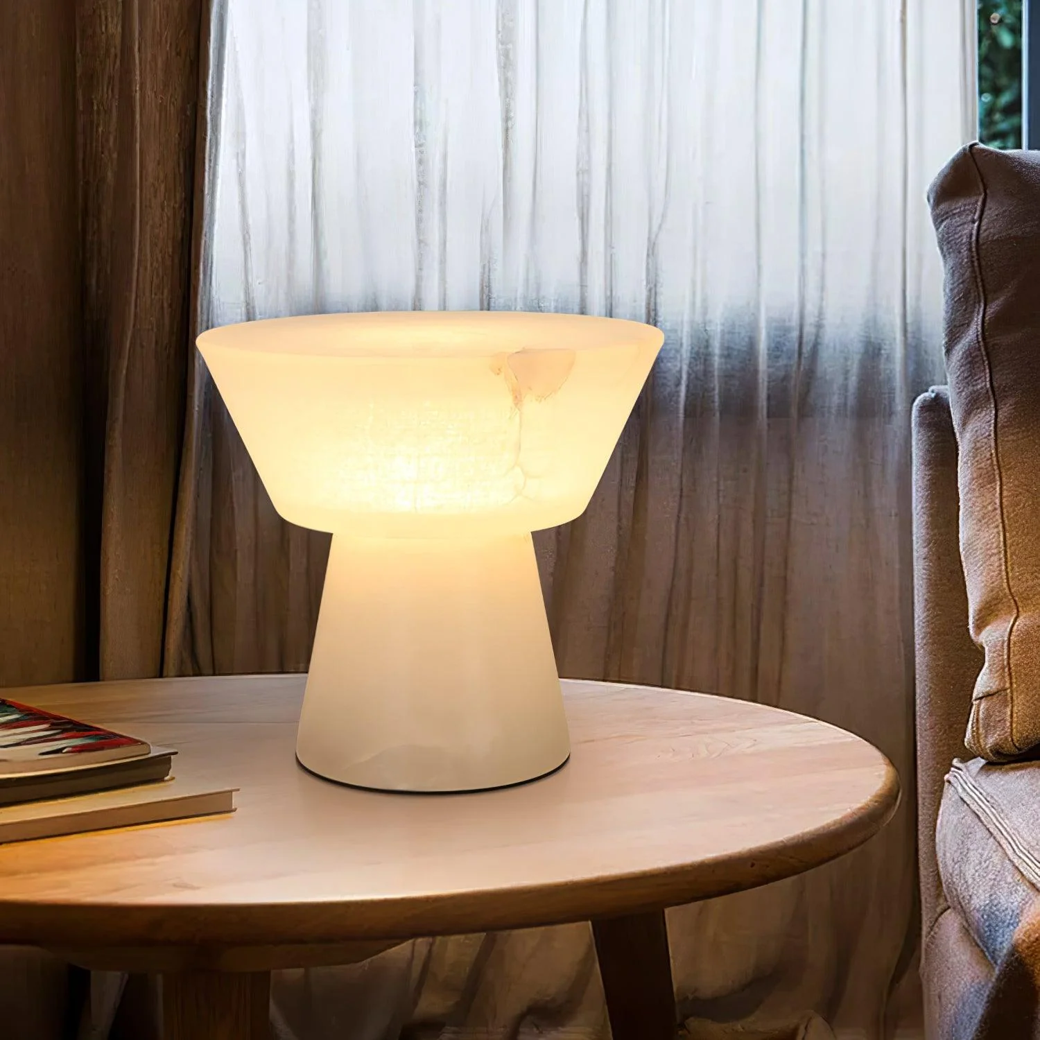 Beta Minimalist Alabaster Table Light - Image 9