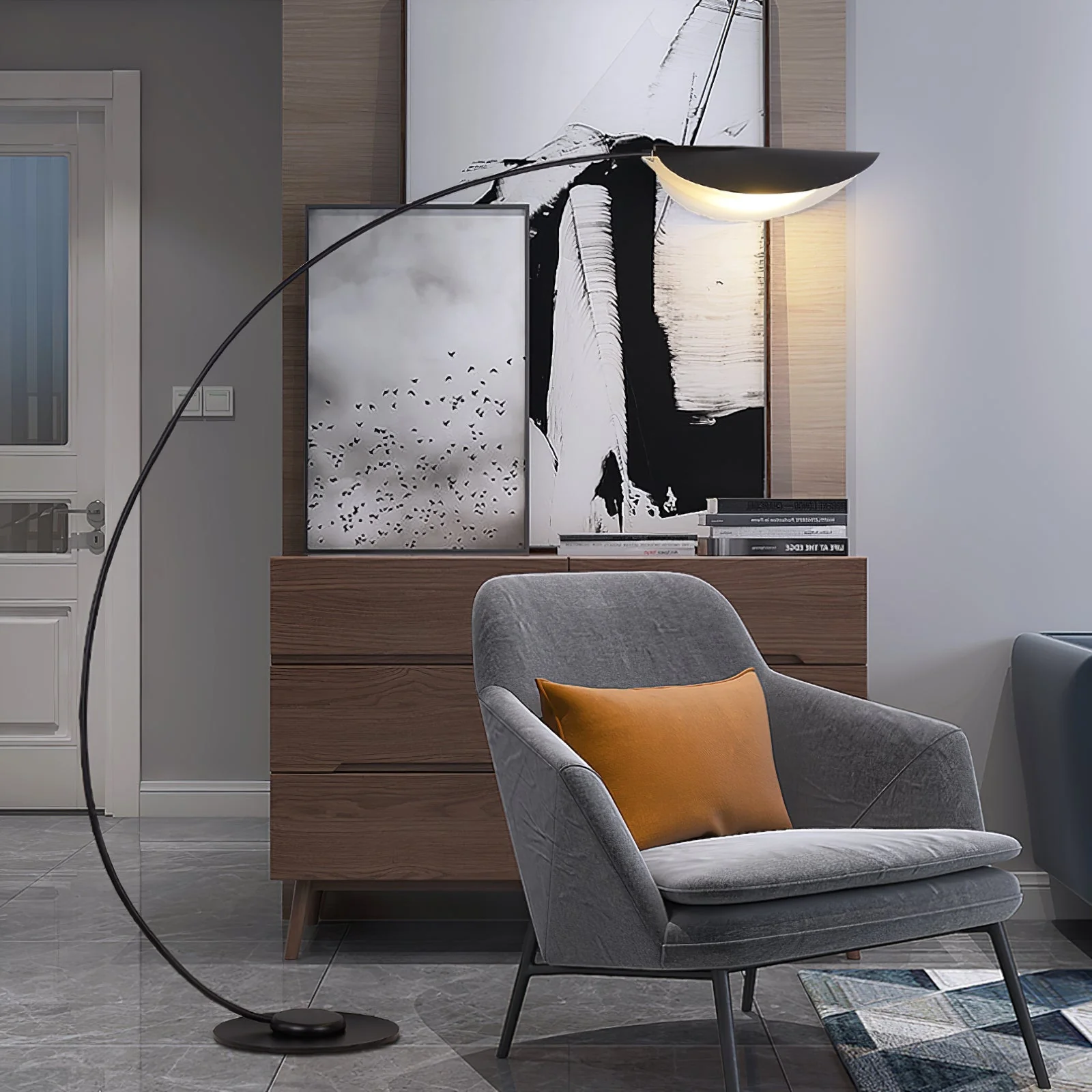 Black Contemporary Floor Lamp - Image 14