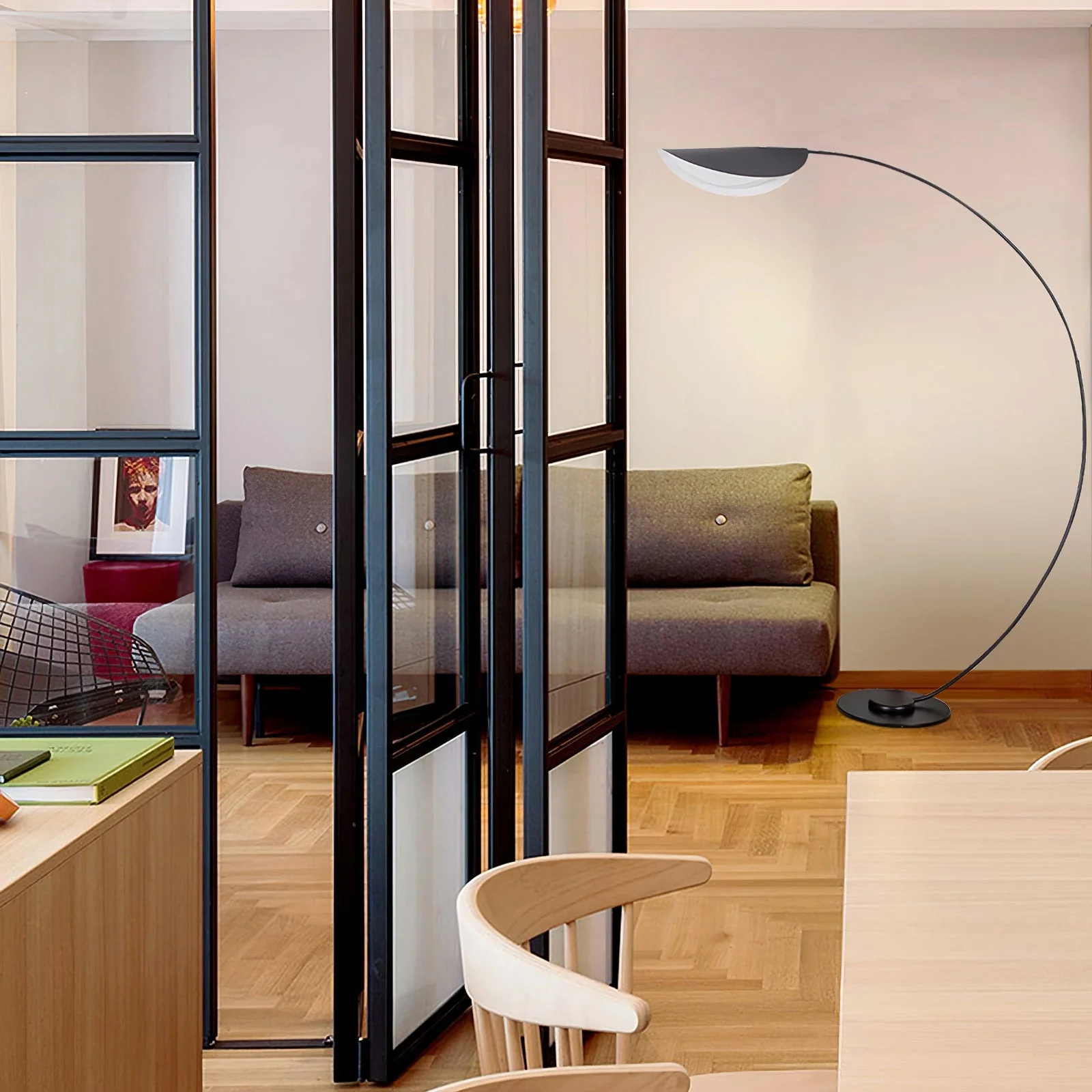 Black Contemporary Floor Lamp - Image 3