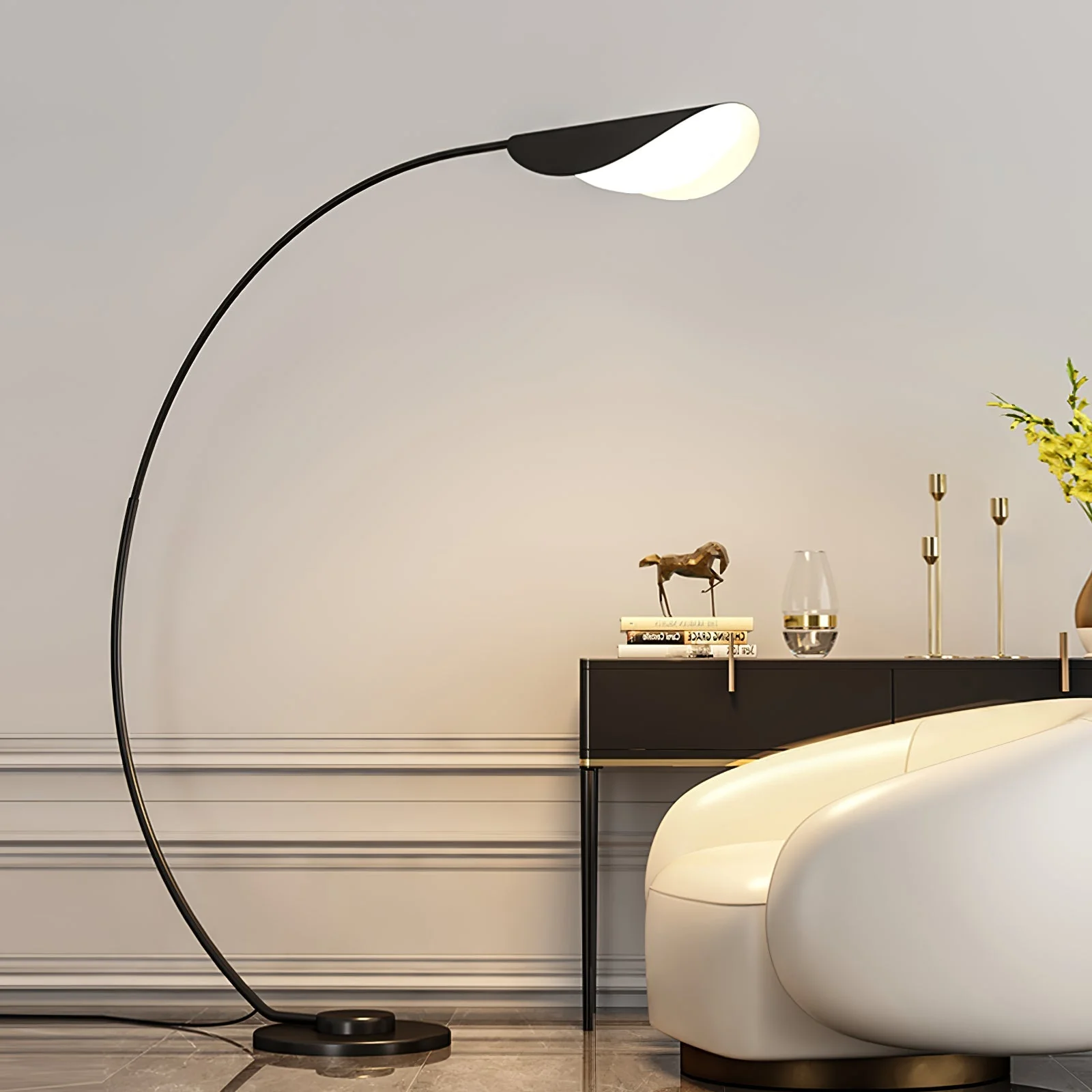 Black Contemporary Floor Lamp - Image 4
