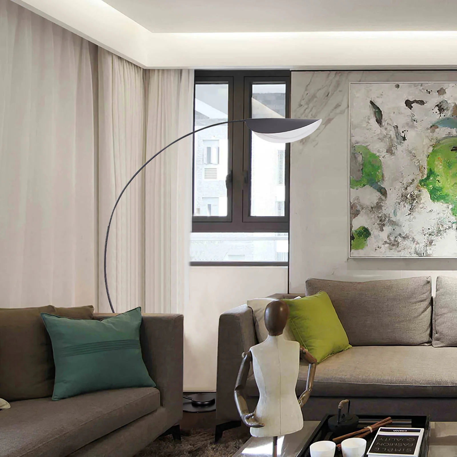 Black Contemporary Floor Lamp - Image 8