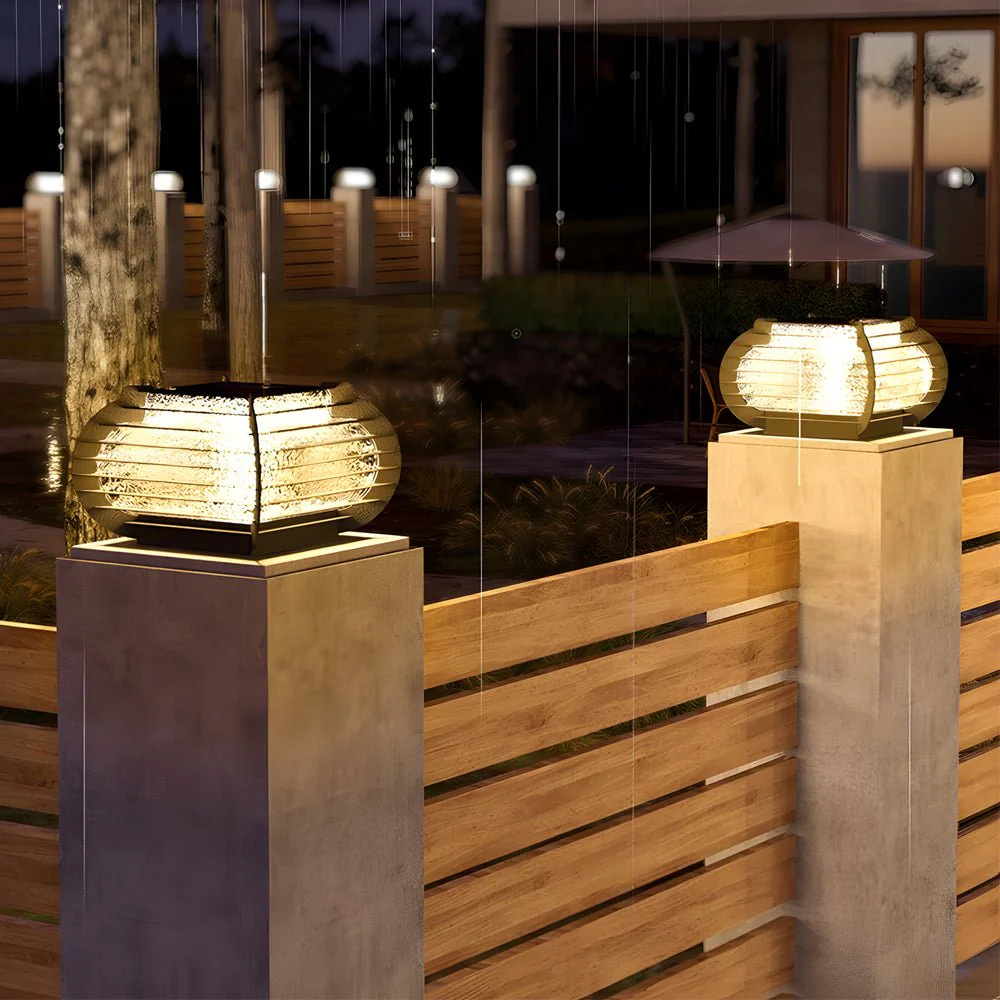 Shelley Lattice Hardiwred/Solar Steel Outdoor Post Pier Mount Light - Image 5