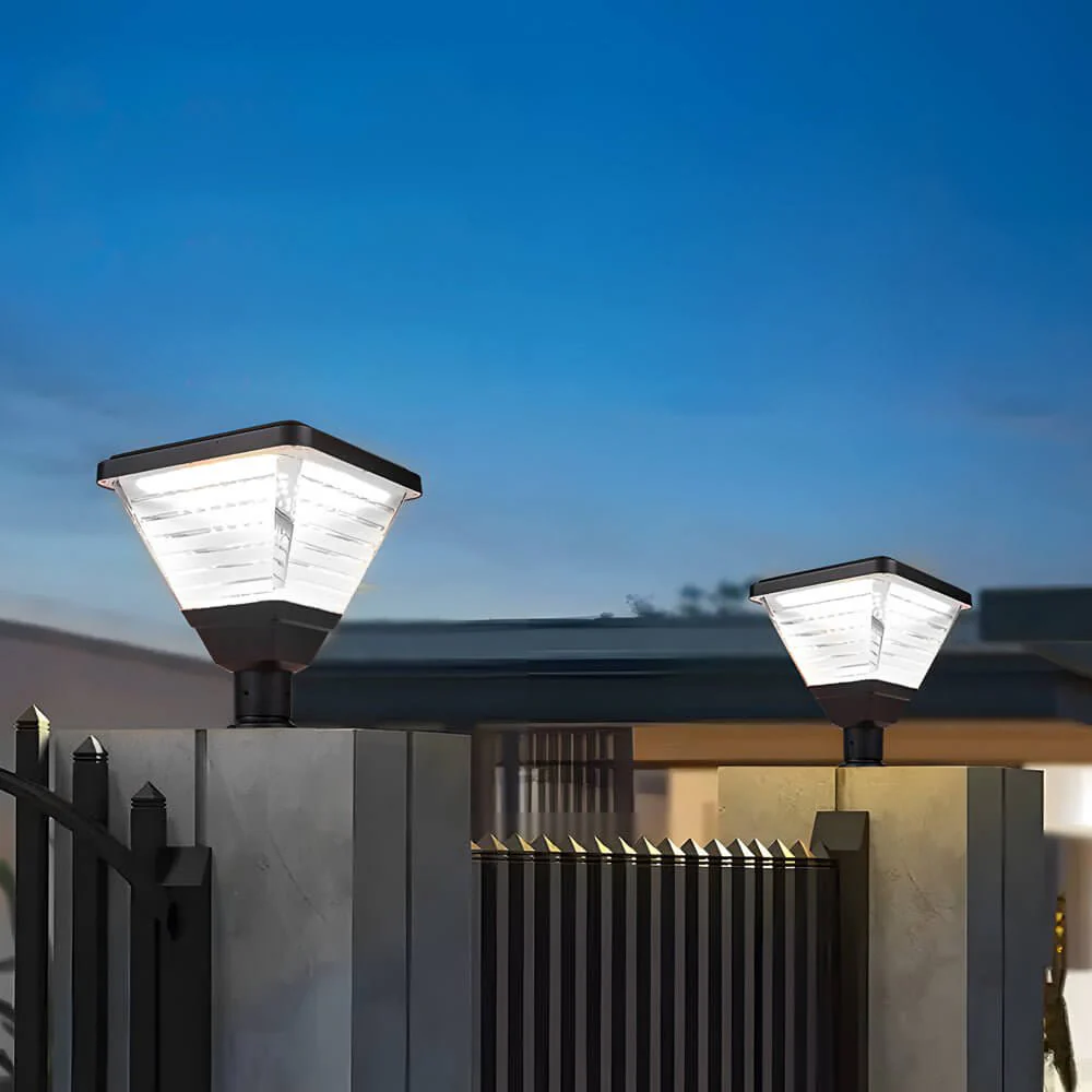 Garder Square Solar LED Outdoor Pier Post Light - Image 3