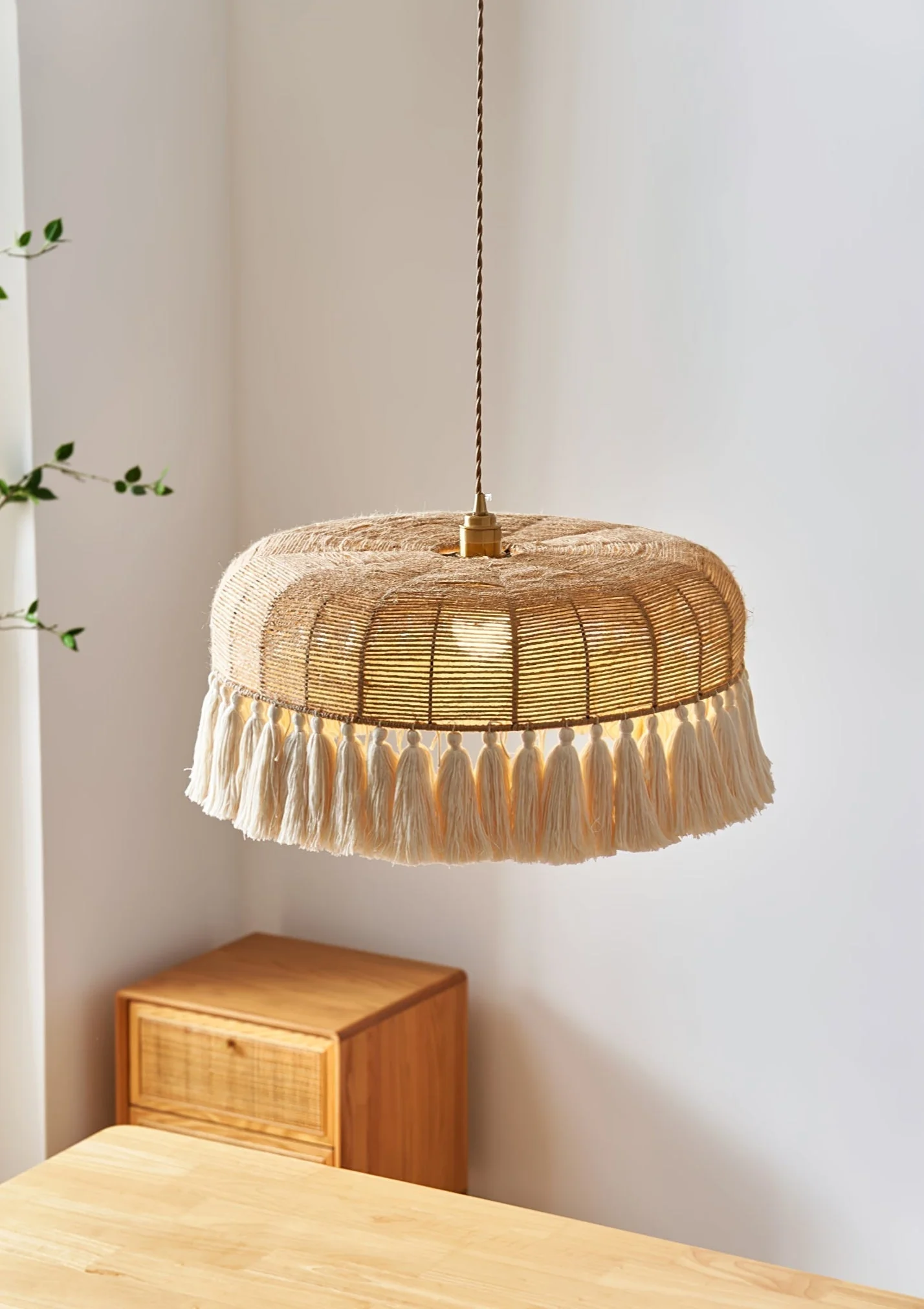 Boho Handwoven Jute Pendant Light - Image 15
