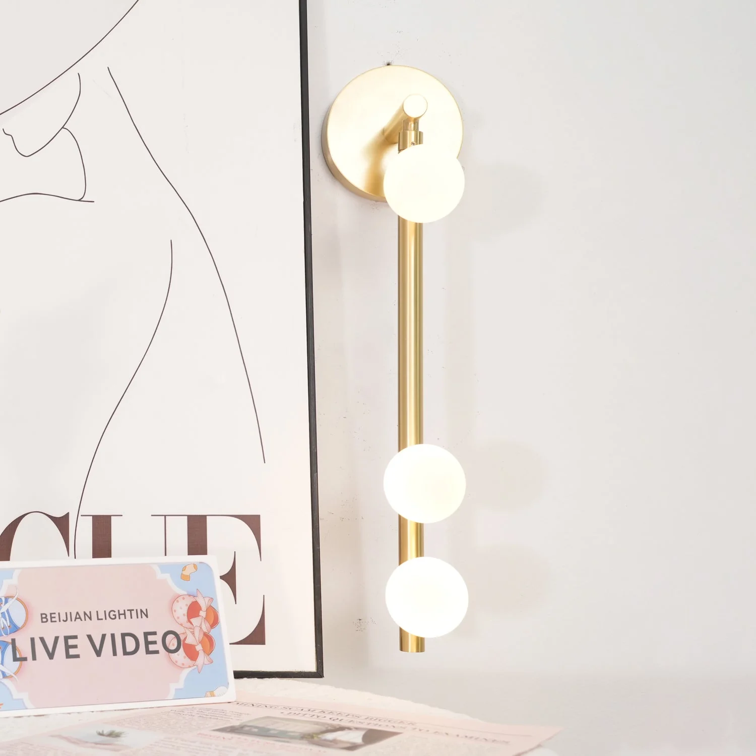 Rory Modern Minimalist Tube Brass Glass Wall Lamp - Image 45
