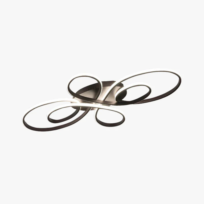 Brisa Modern LED Multi Rings Flush Mount Ceiling Light, Brown/White