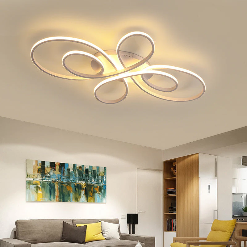Brisa Modern LED Multi Rings Flush Mount Ceiling Light, Brown/White - Image 3