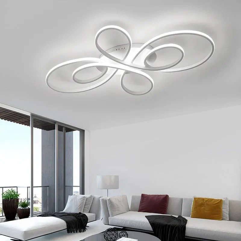 Brisa Modern LED Multi Rings Flush Mount Ceiling Light, Brown/White - Image 5