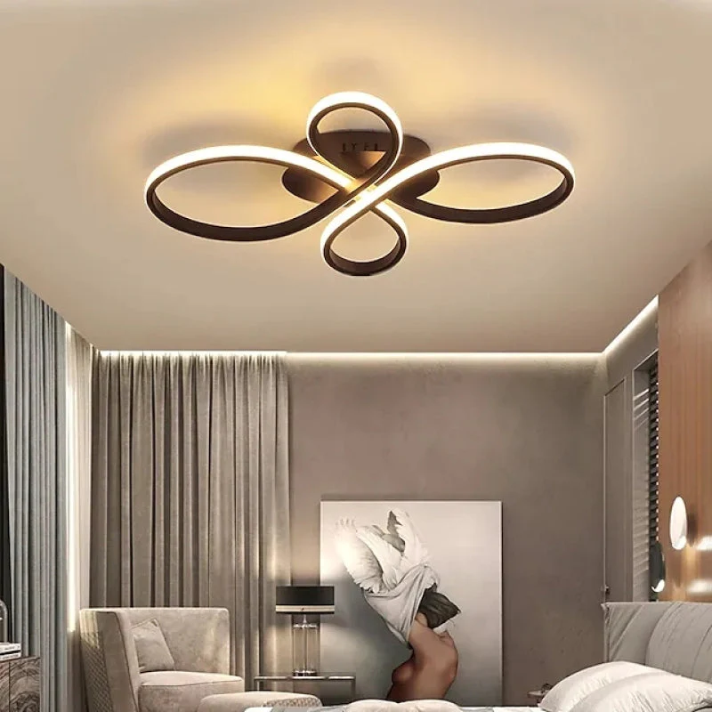 Brisa Modern LED Multi Rings Flush Mount Ceiling Light, Brown/White - Image 6