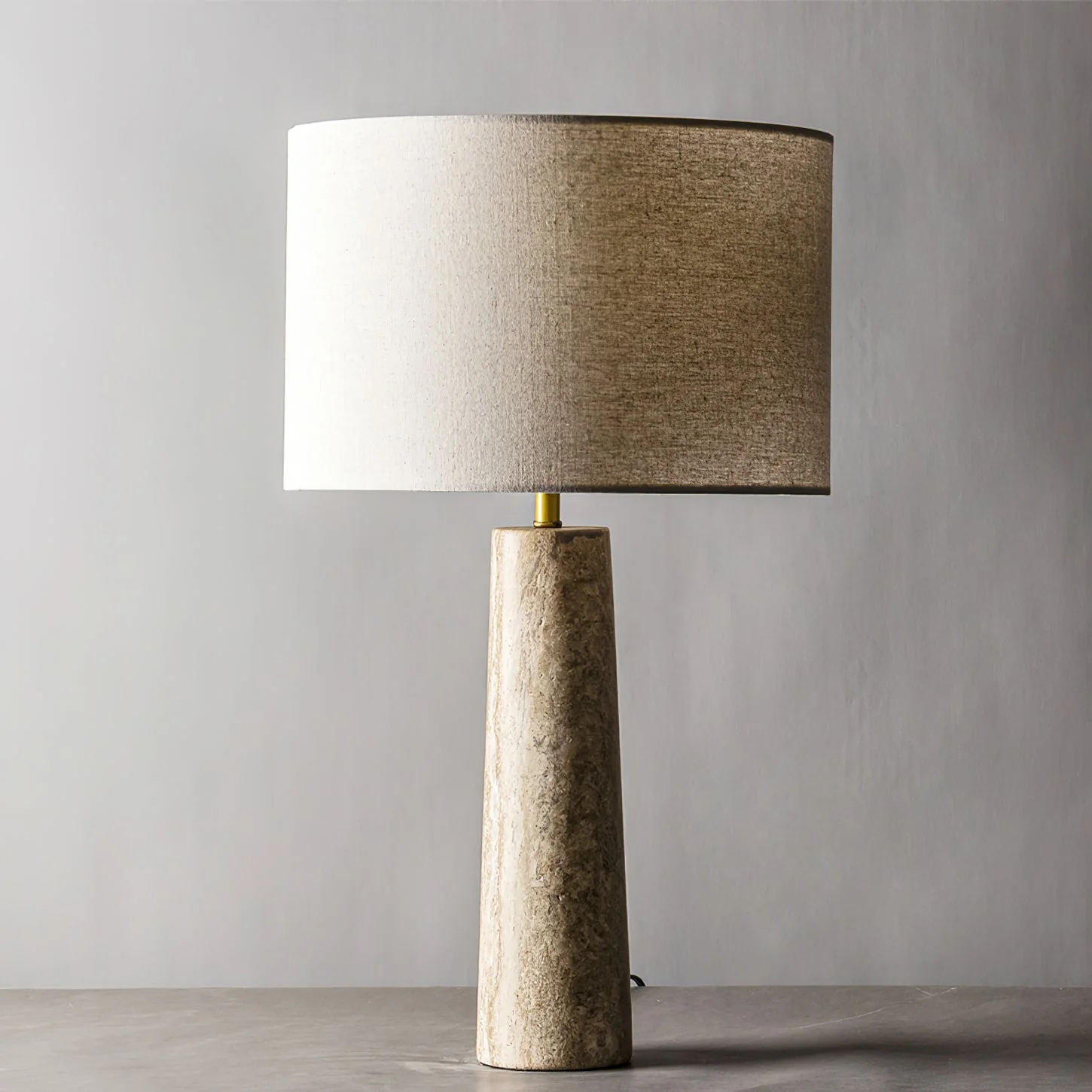 Brixton Travertine Fabric Table Lamp - Image 3