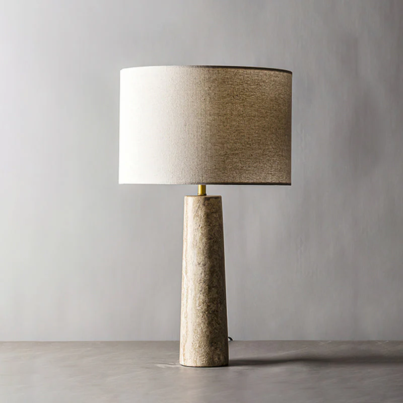 Brixton Travertine Fabric Table Lamp - Image 5
