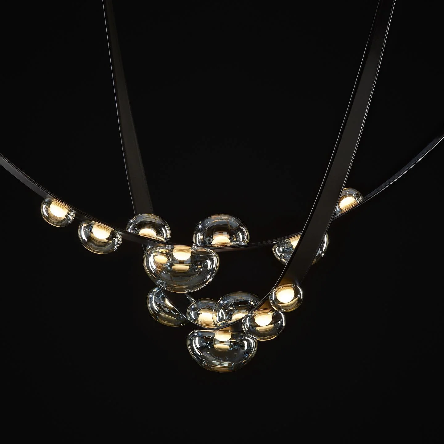 Bubbles Modern Leather Chandelier - Image 10