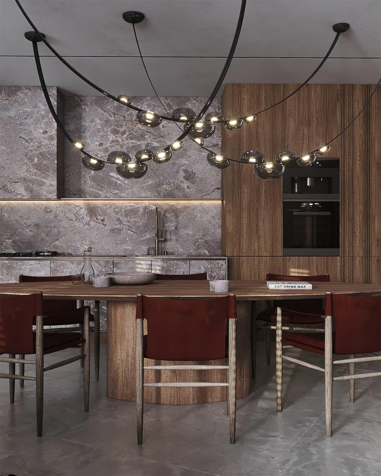 Bubbles Modern Leather Chandelier - Image 15