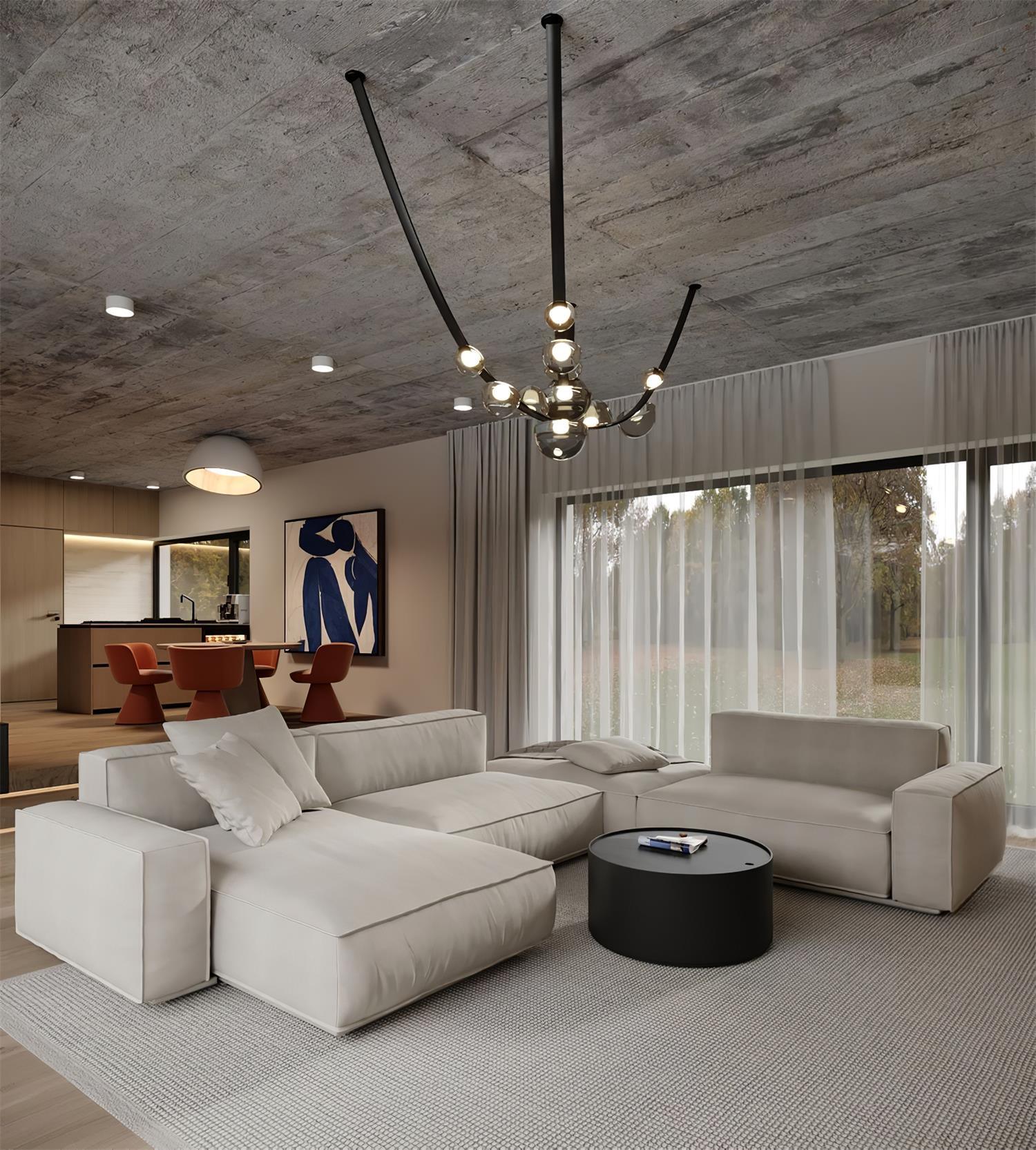 Bubbles Modern Leather Chandelier - Image 7
