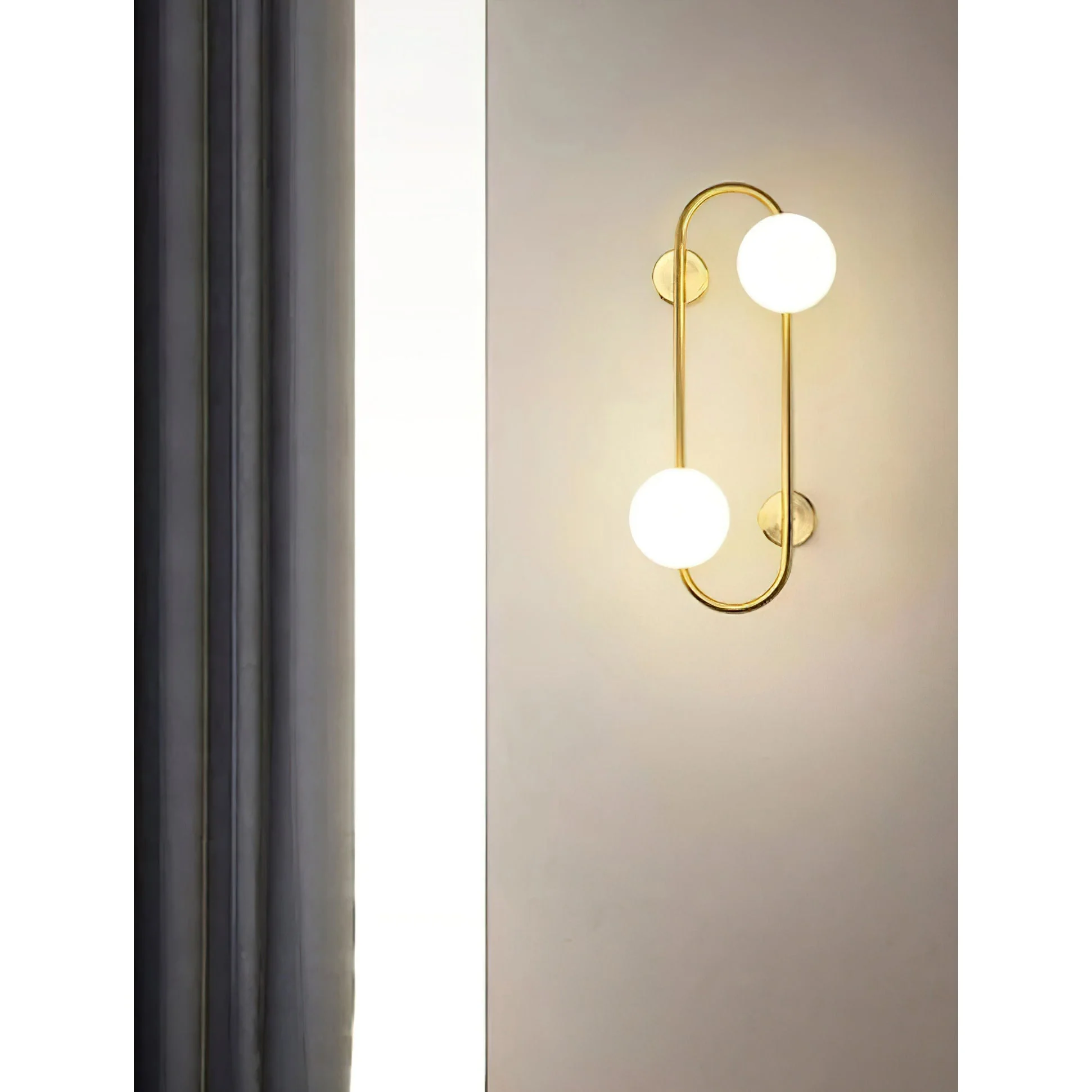 Buch Contemporary Brass Glass Wall Light - Image 7
