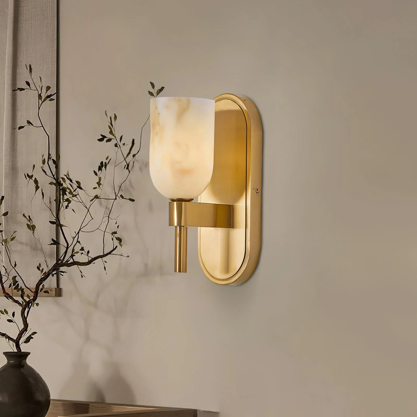 Caldwell Alabaster Brass Wall Sconce - Image 2