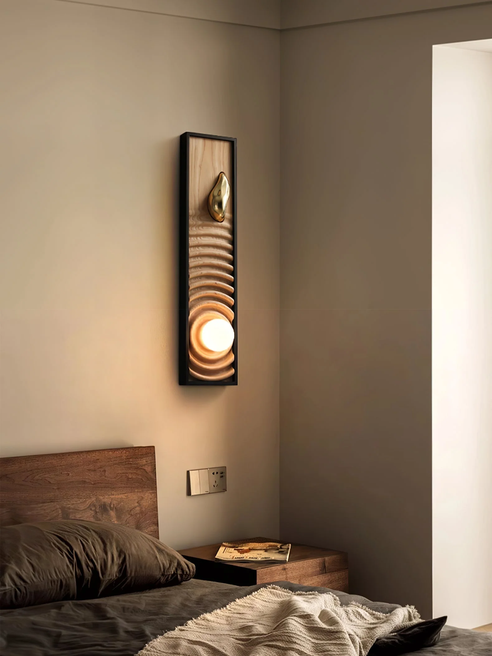 Caleb Vintage Wood Wall Lamp - Image 17