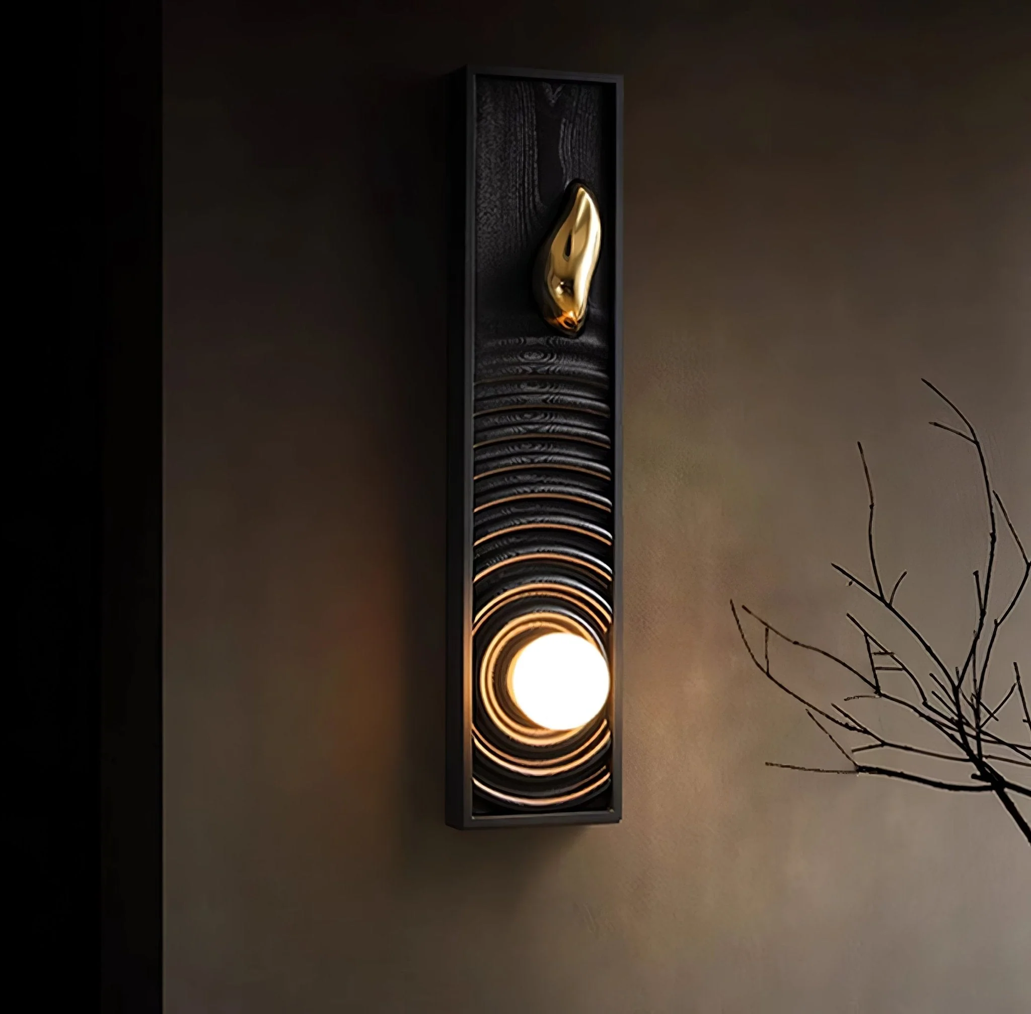 Caleb Vintage Wood Wall Lamp - Image 2