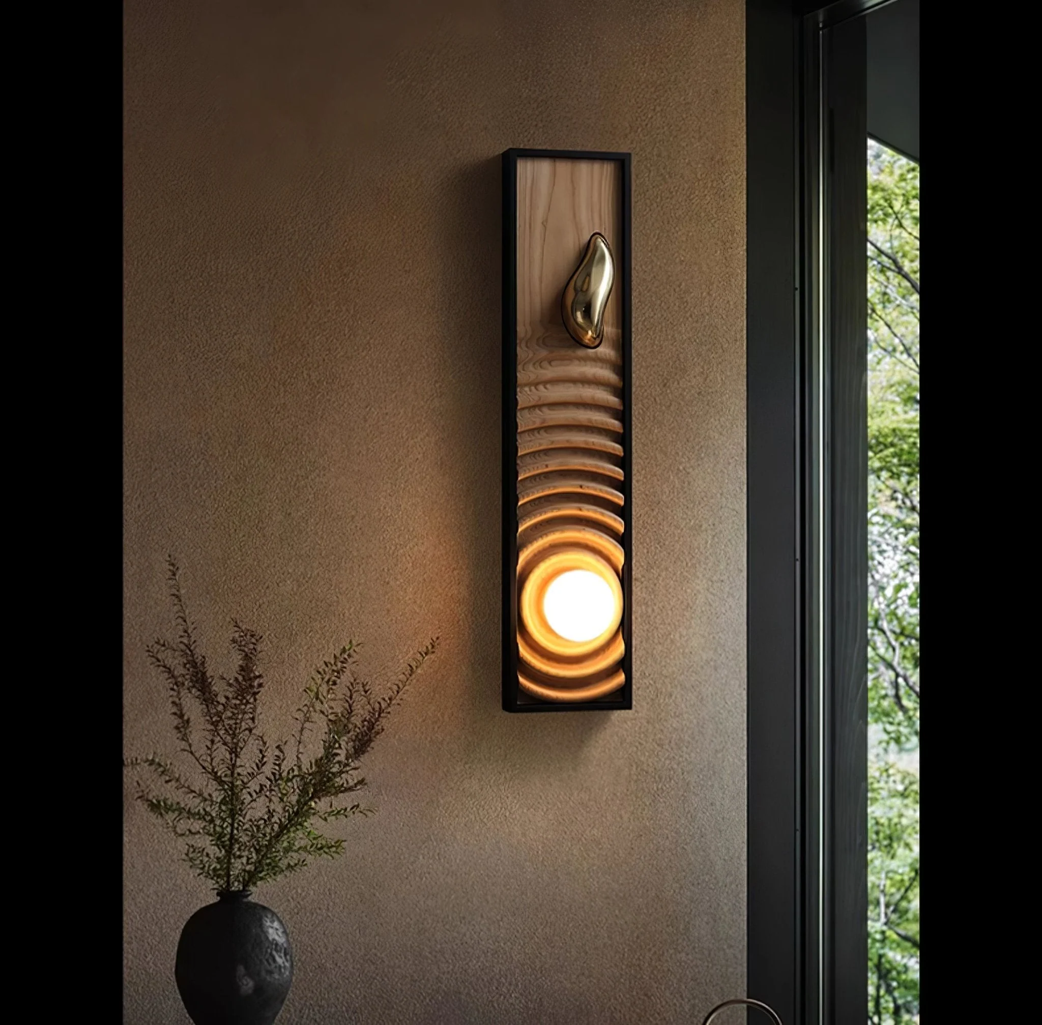 Caleb Vintage Wood Wall Lamp - Image 3