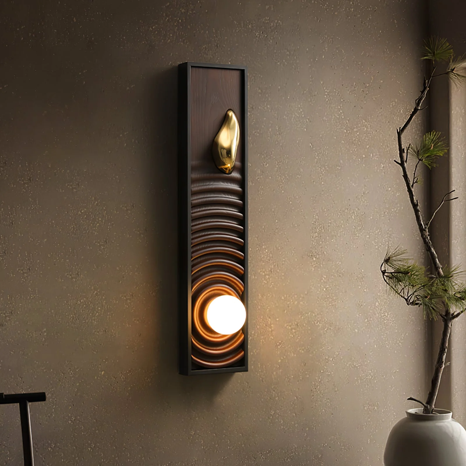 Caleb Vintage Wood Wall Lamp - Image 4