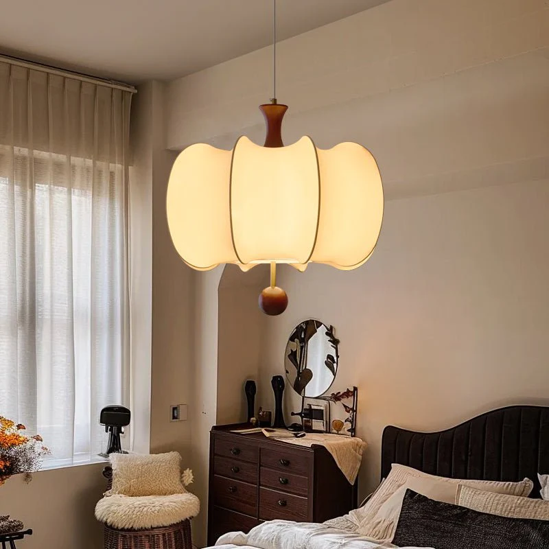 Calithra Fabric Wood Pendant Light - Image 11