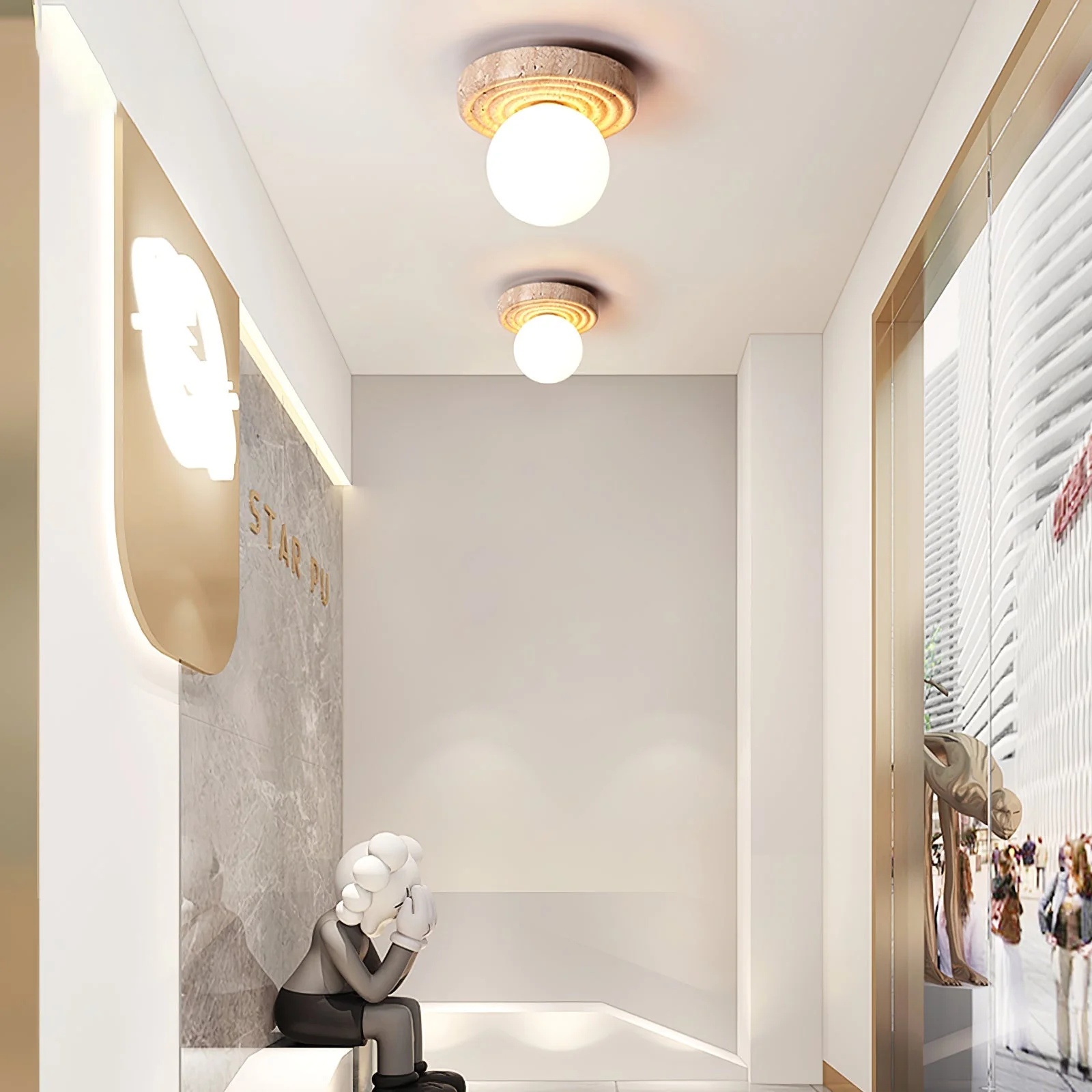 Carmen Travertine Ceiling Light - Image 3