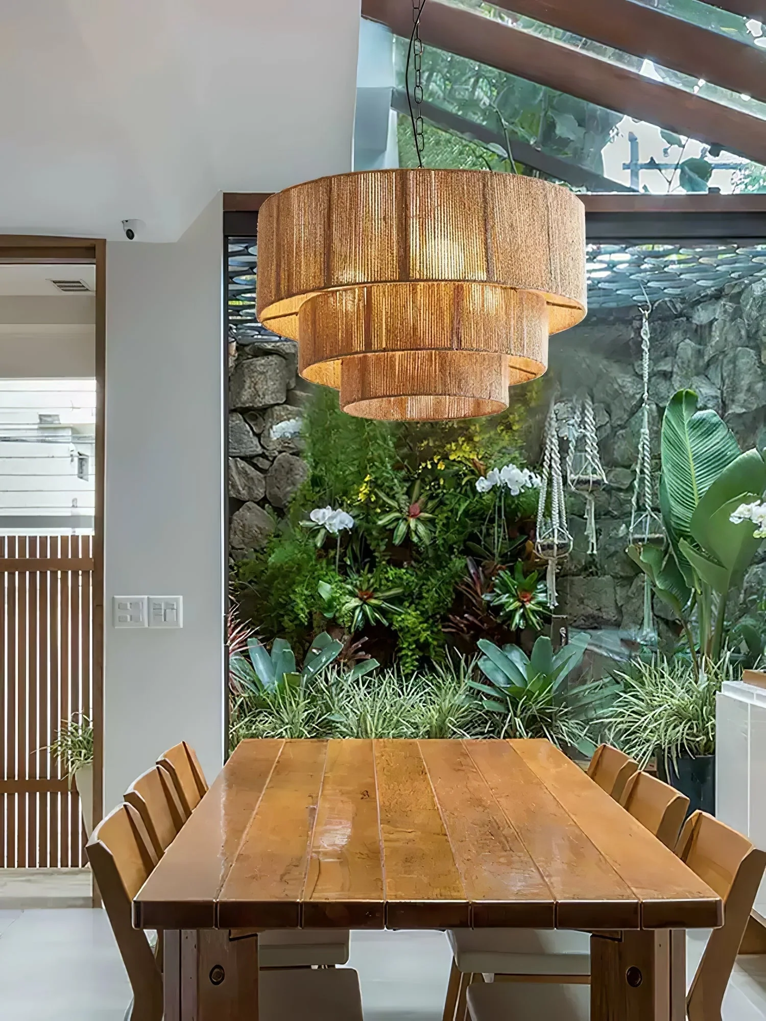 Cascade Rustic Jute Pendant Light - Image 3