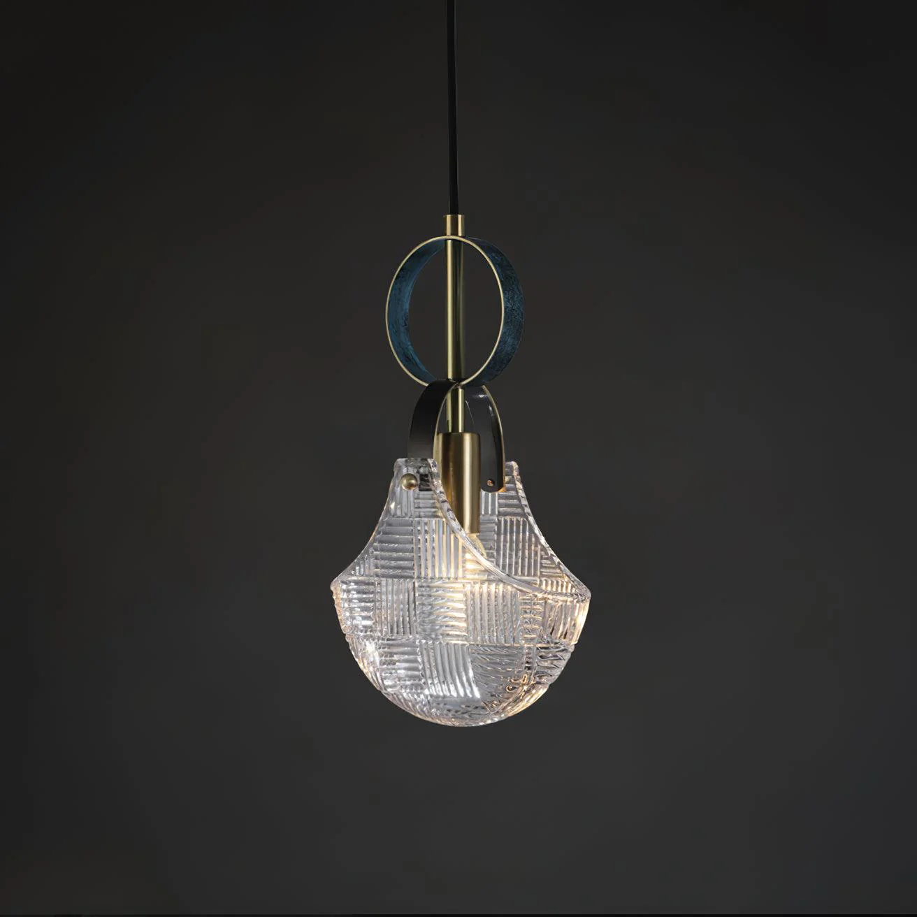Lustra Pendant Light Glass Brass Teal - Image 13