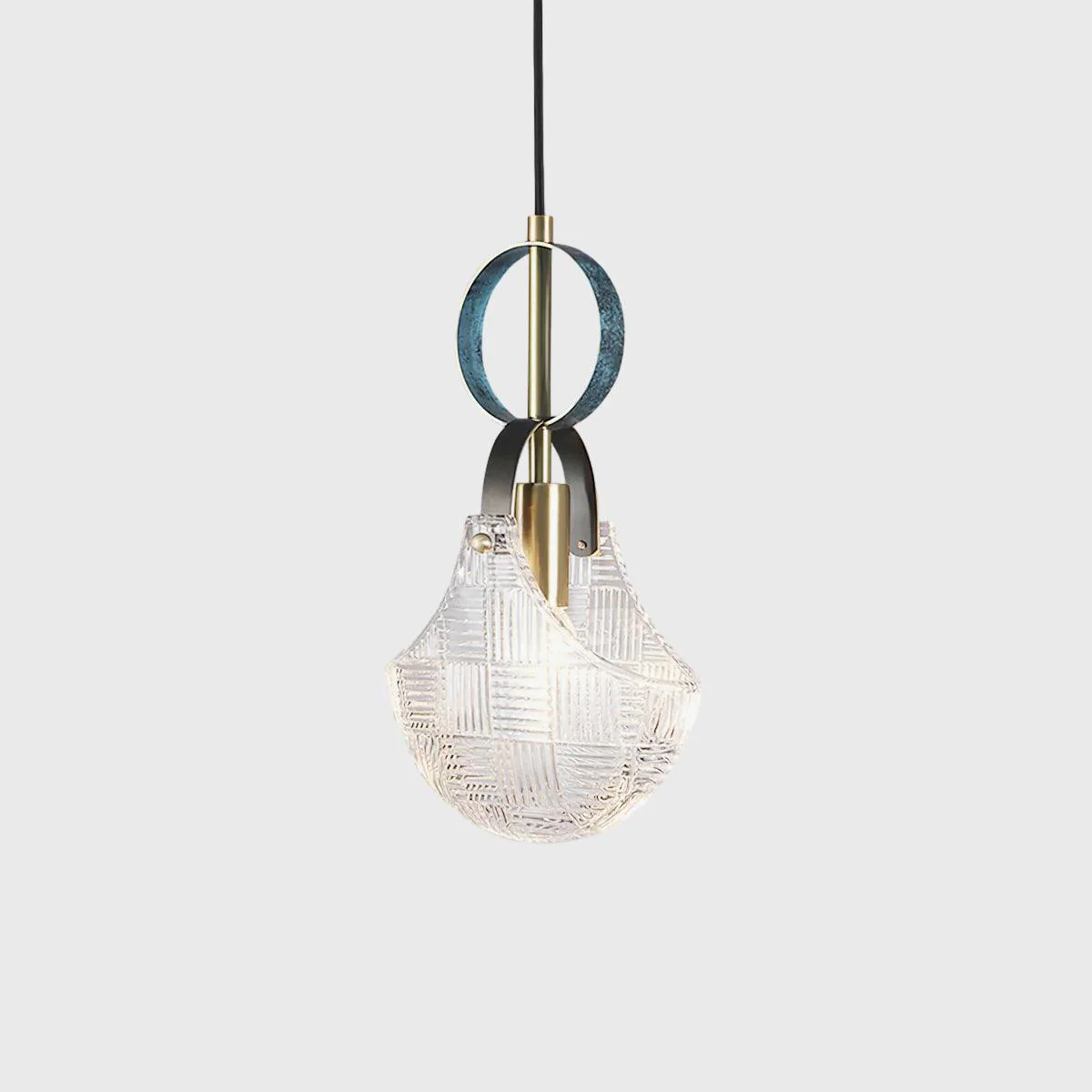 Lustra Pendant Light Glass Brass Teal - Image 8