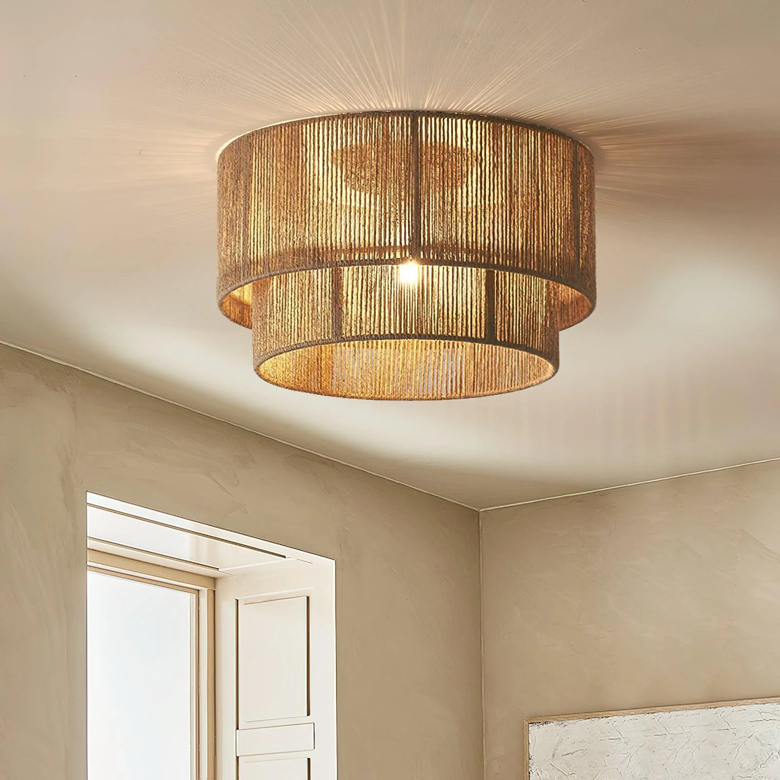 Casora Classic Art Natural Rope Ceiling Light - Image 16