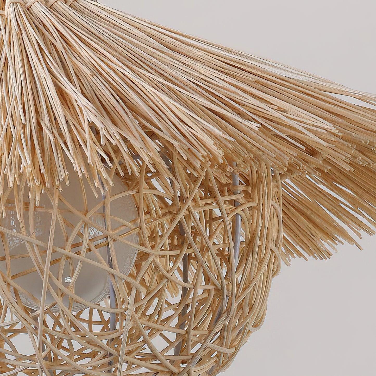 Catala Straw Hat Rattan Pendant Light - Image 7