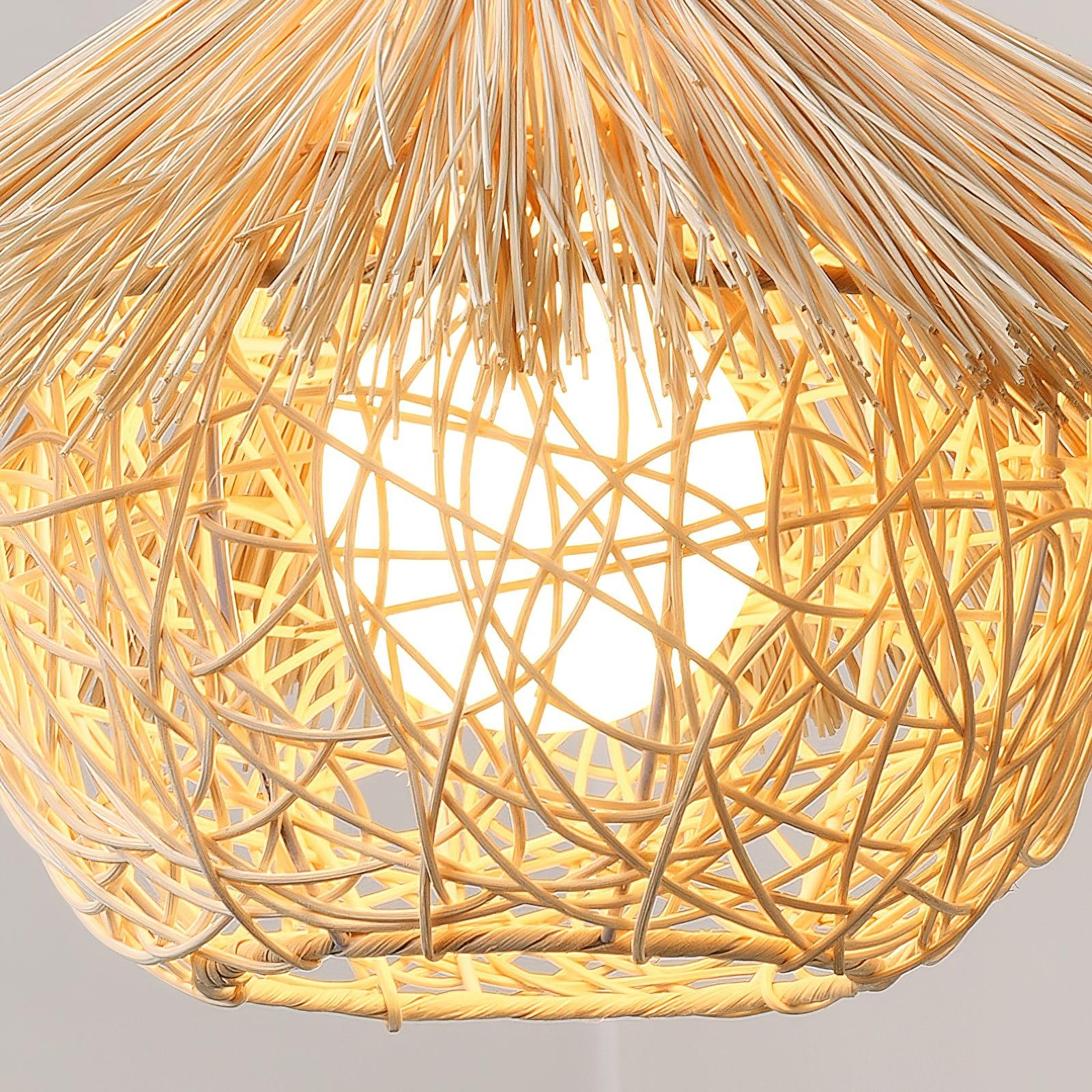 Catala Straw Hat Rattan Pendant Light - Image 9