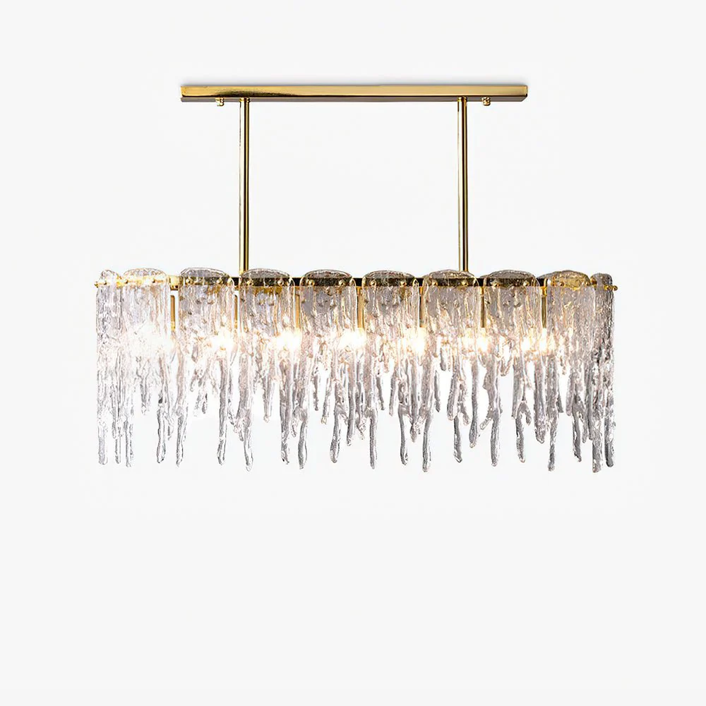 Cathaa Postmodern Luxury Rectangular Icicle Glass Crystal Chandelier - Image 13