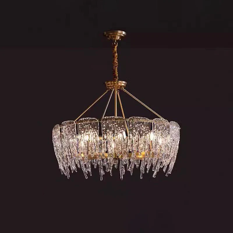 Cathaa Postmodern Luxury Rectangular Icicle Glass Crystal Chandelier - Image 14