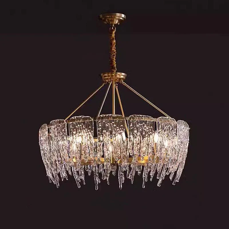 Cathaa Postmodern Luxury Rectangular Icicle Glass Crystal Chandelier - Image 19