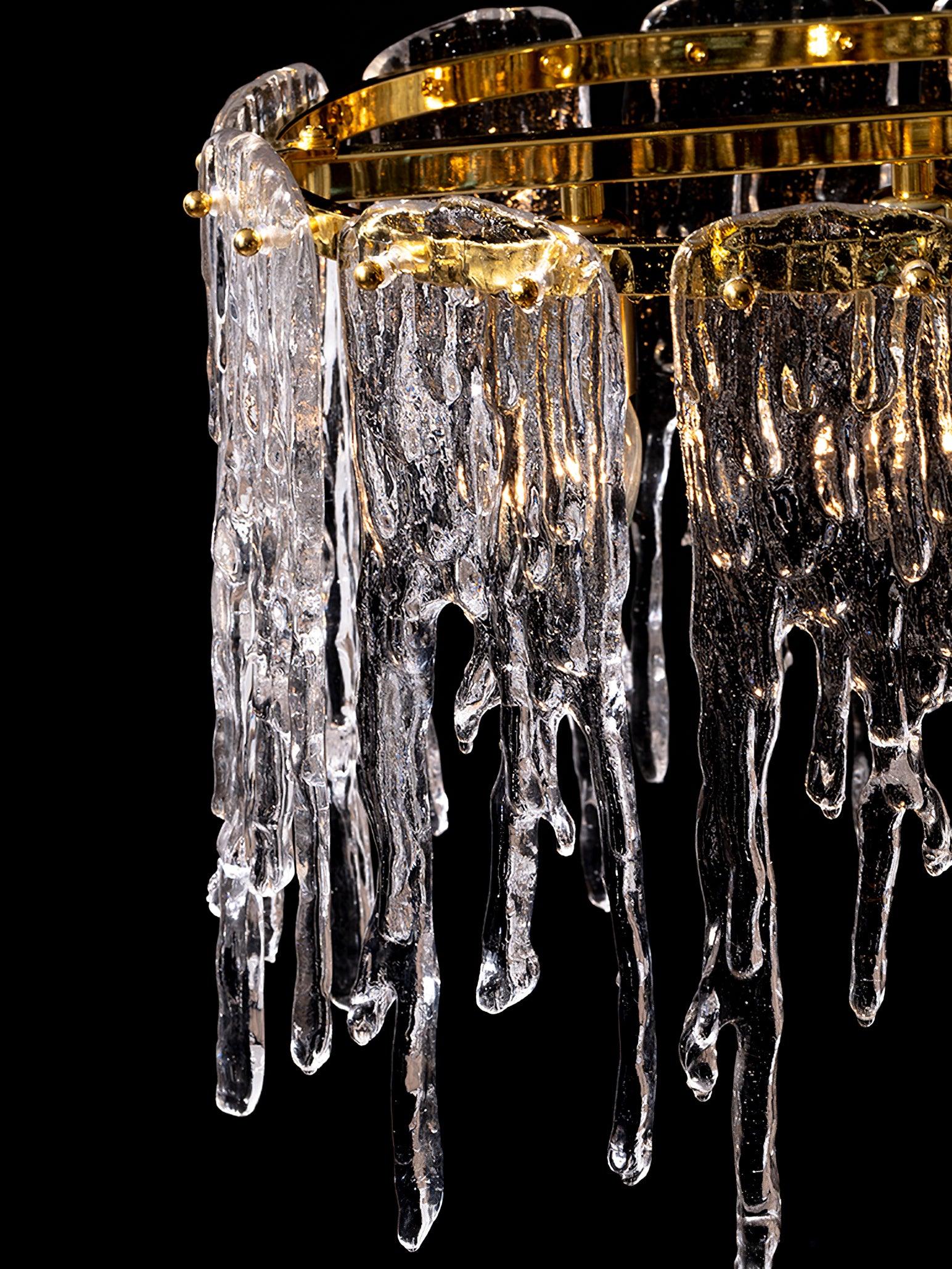 Cathaa Postmodern Luxury Rectangular Icicle Glass Crystal Chandelier - Image 5