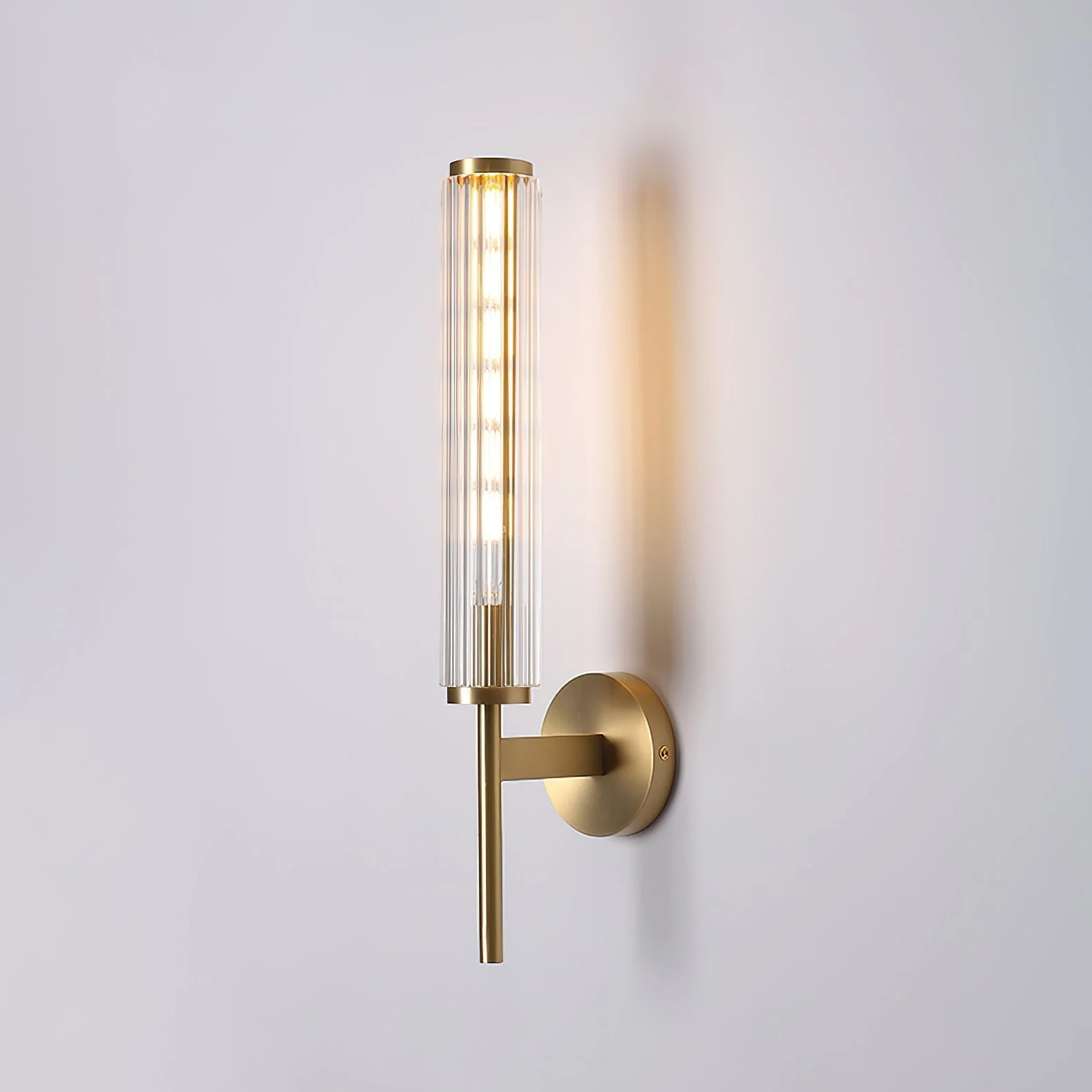 Cemaros Premium Linear Brass Glass Wall Light - Image 17