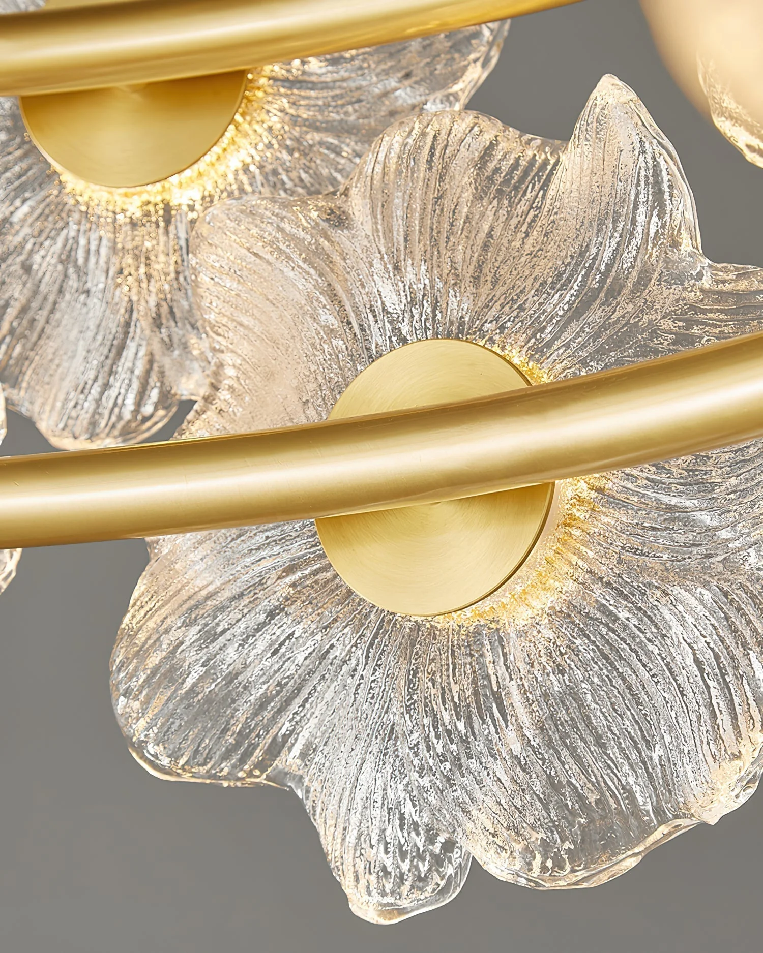 Cemirel Unique Flower Brass Glass Chandelier - Image 14