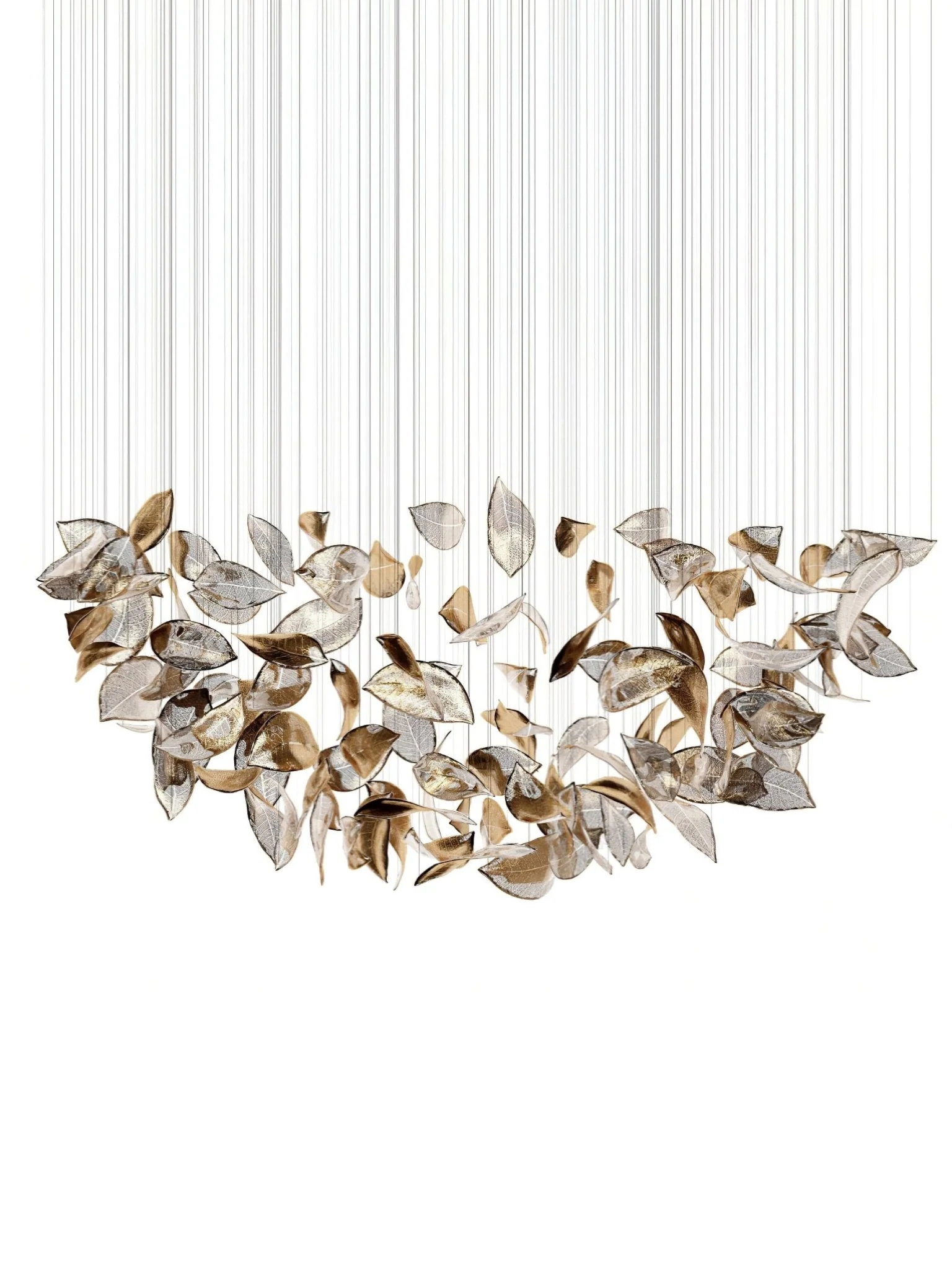 Cesilila Iridescent Leaf Pendant Light Chandelier - Image 2