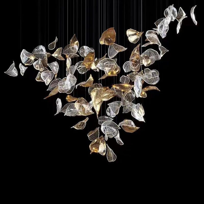 Cesilila Iridescent Leaf Pendant Light Chandelier - Image 24