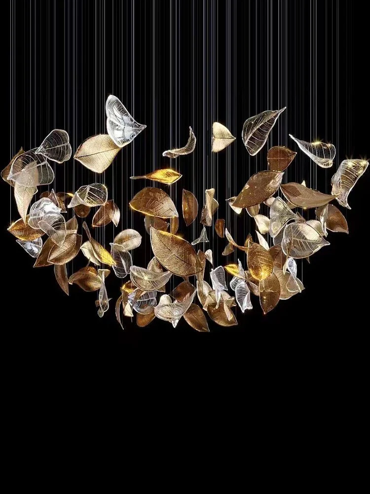 Cesilila Iridescent Leaf Pendant Light Chandelier - Image 30