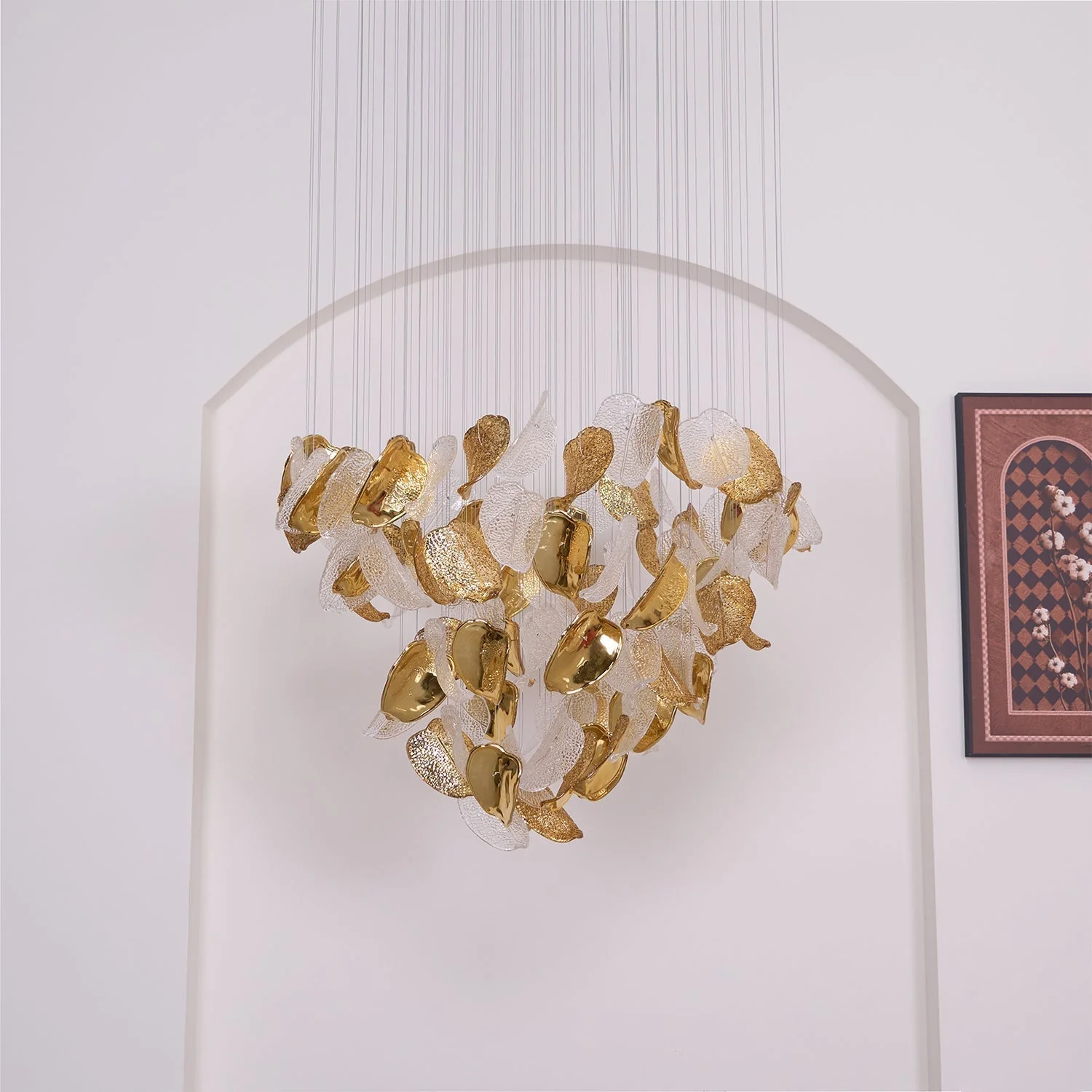 Cesilila Iridescent Leaf Pendant Light Chandelier - Image 7