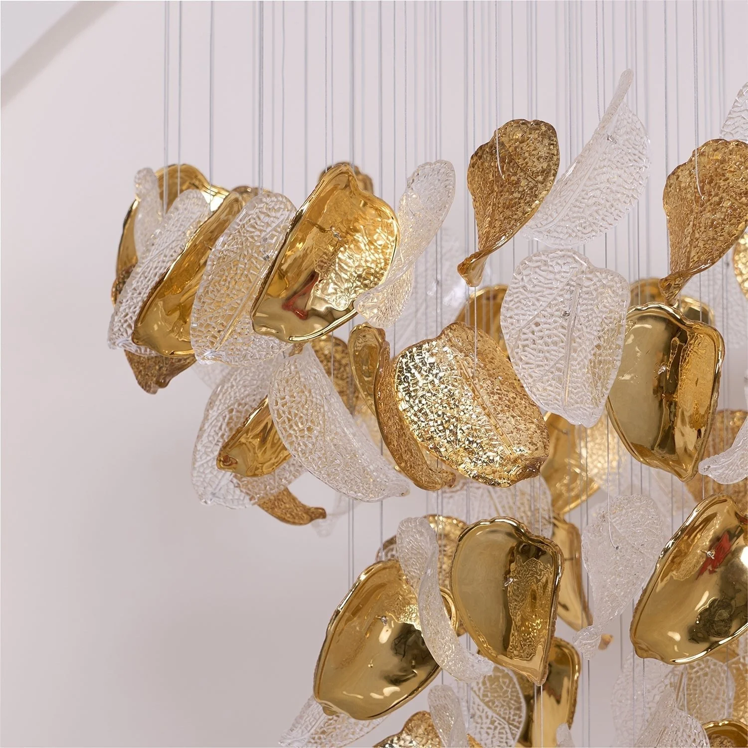 Cesilila Iridescent Leaf Pendant Light Chandelier - Image 9