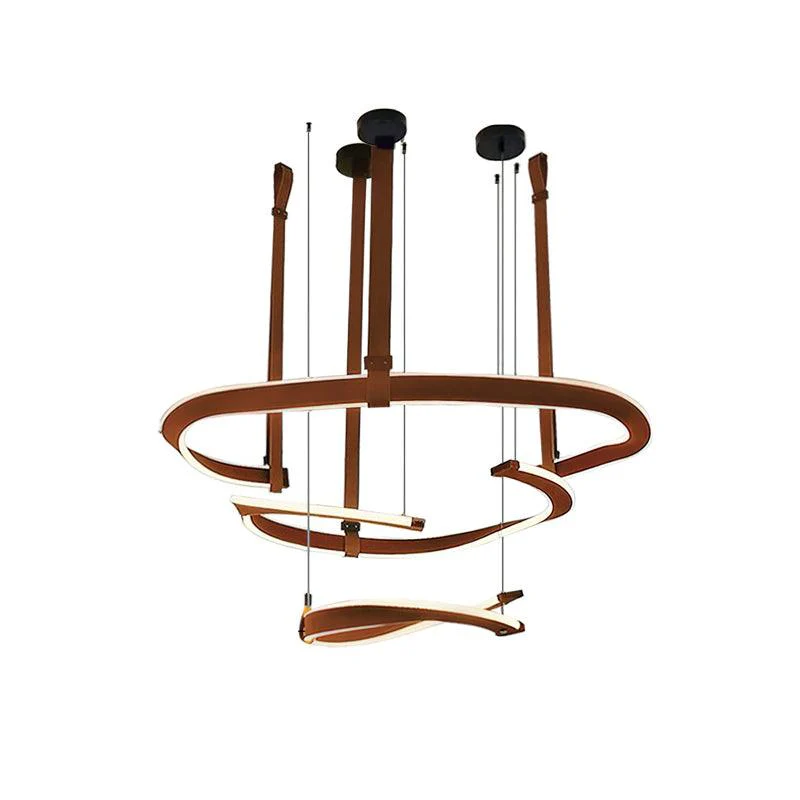 Cesorora Curved Artificial Leather Chandelier - Image 14