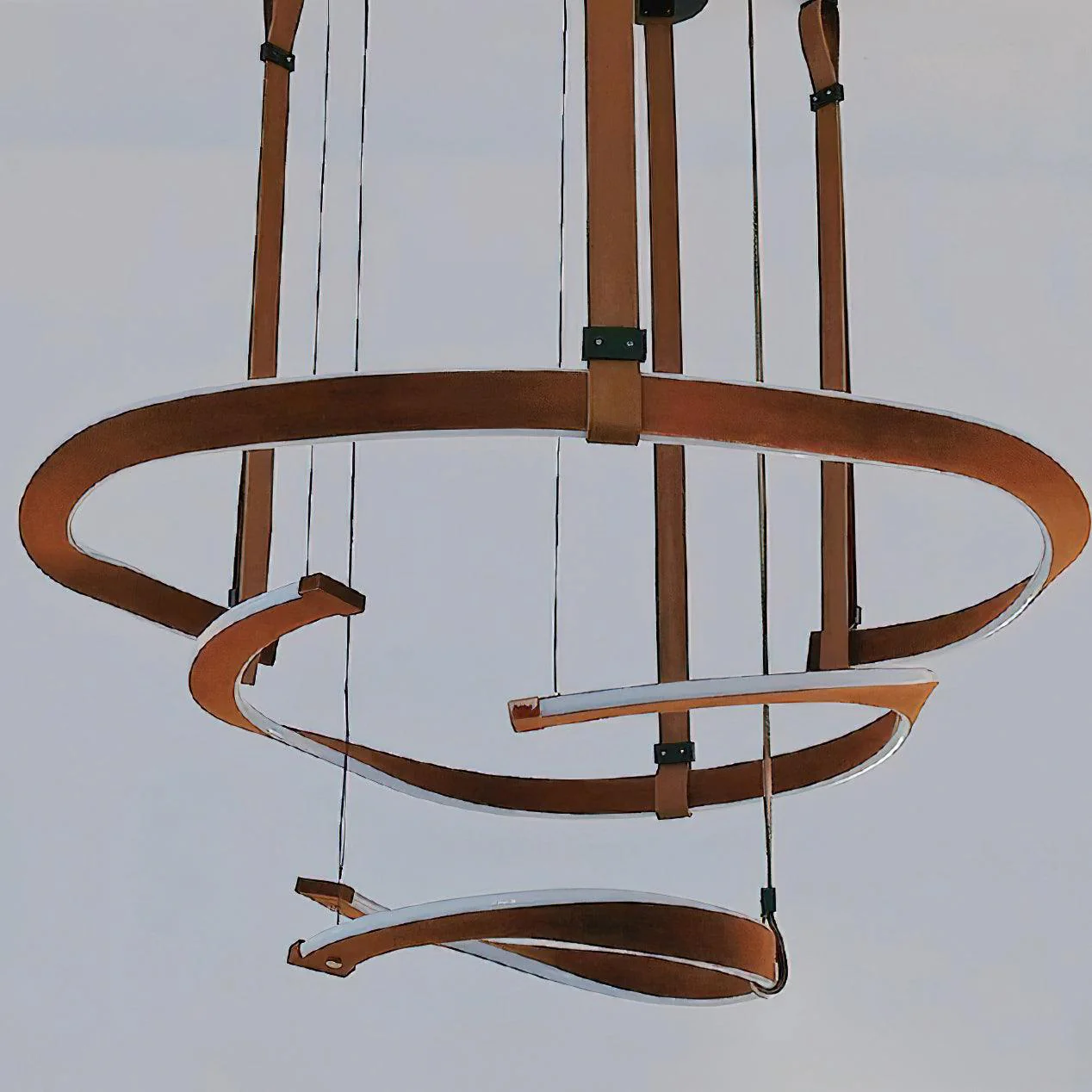 Cesorora Curved Artificial Leather Chandelier - Image 16