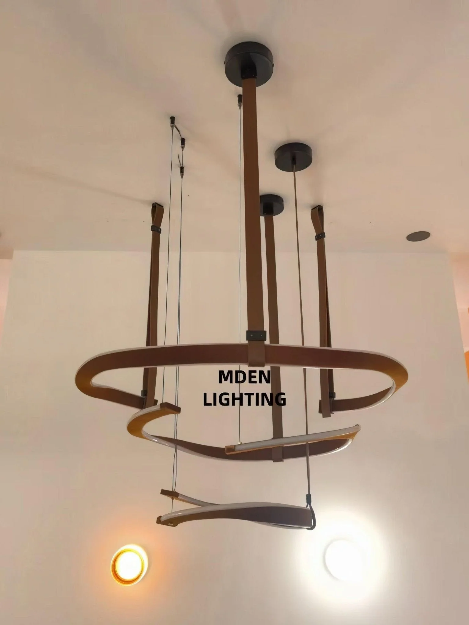 Cesorora Curved Artificial Leather Chandelier - Image 17